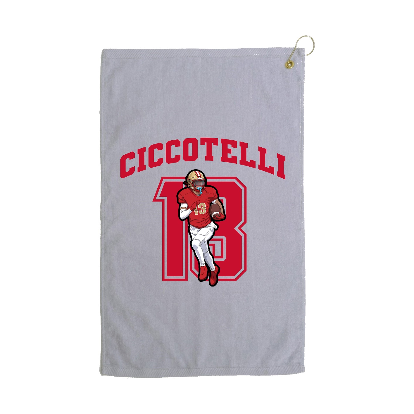 Golf Towel — Number in Grey