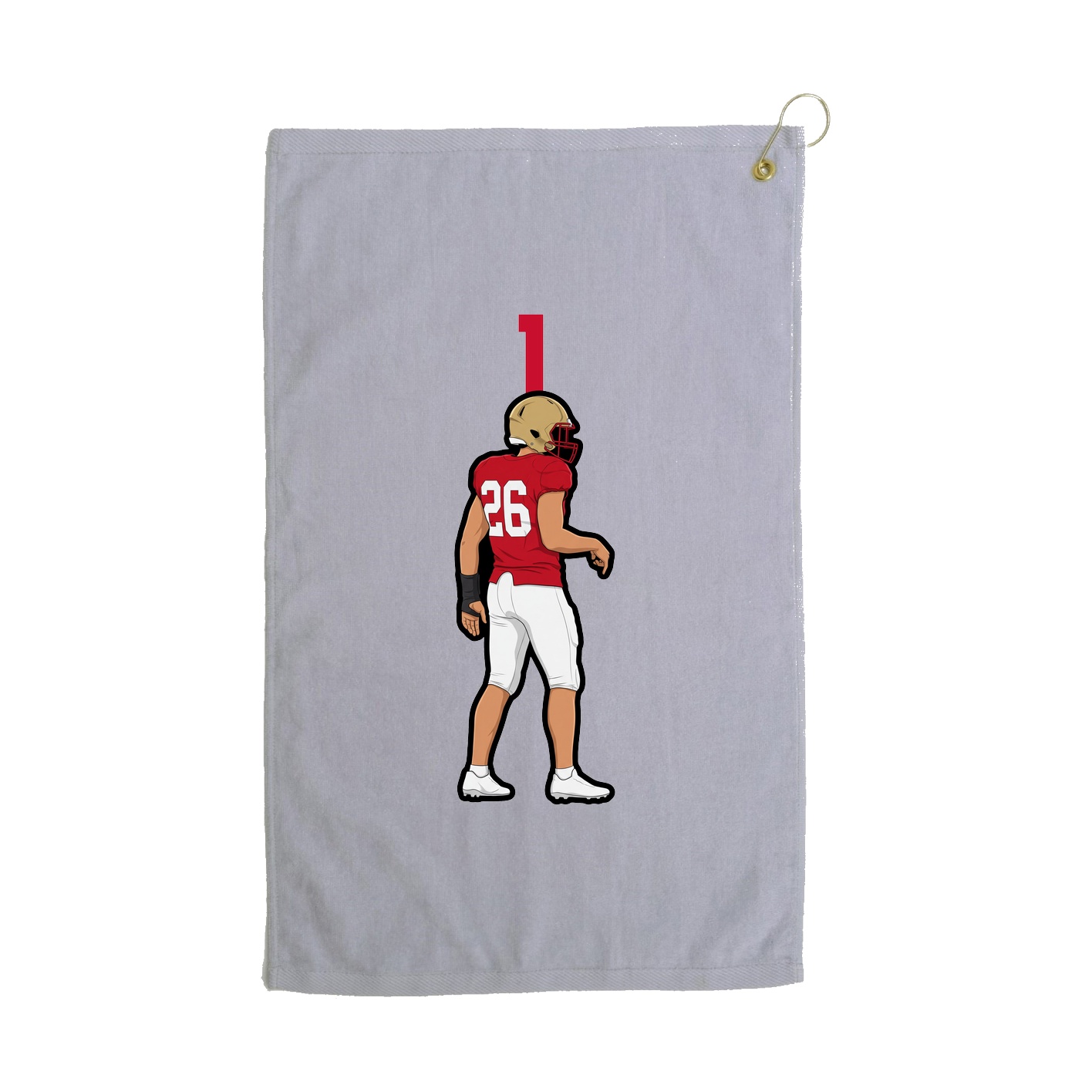 Golf Towel — Number Top in Grey