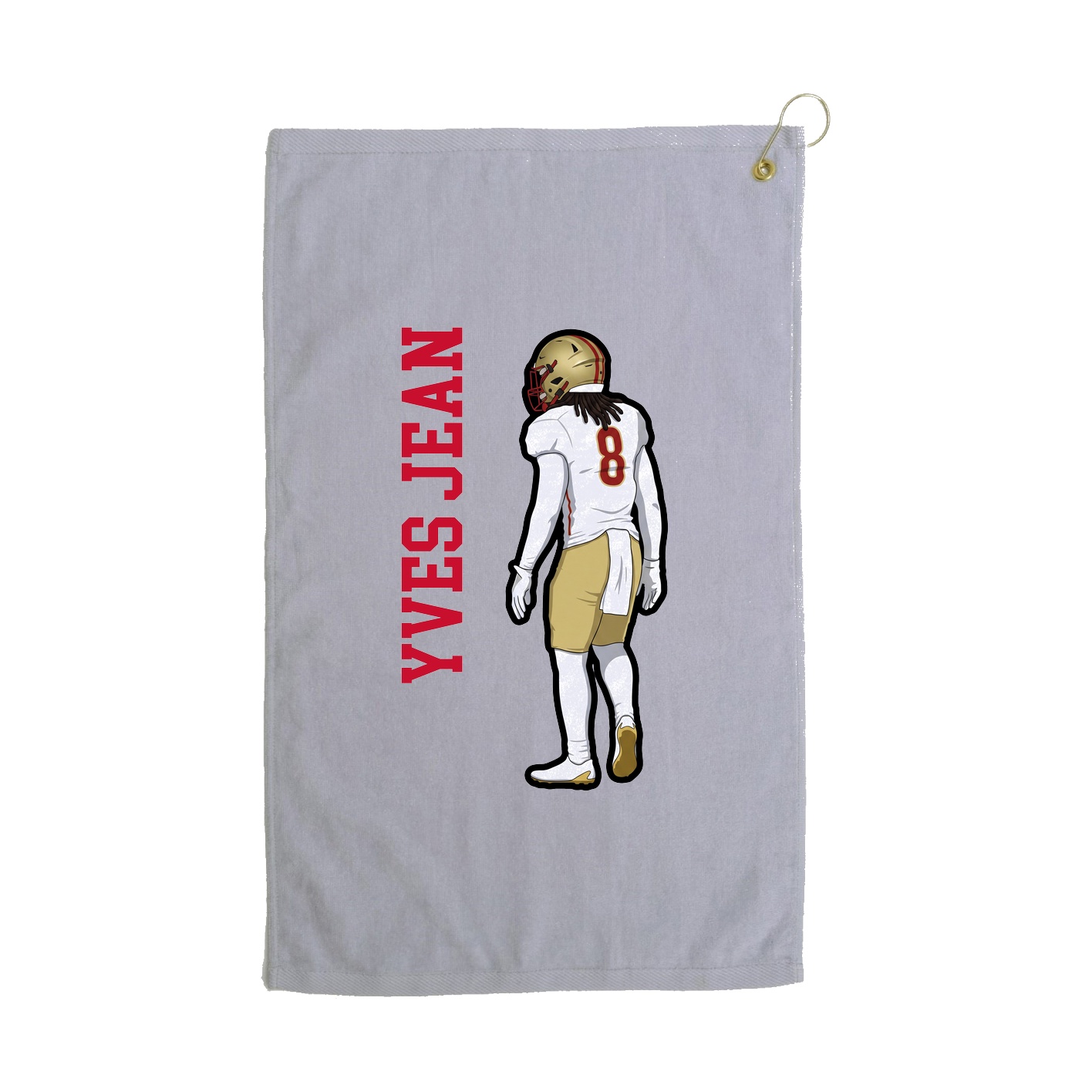 Golf Towel — Name Vertical in Grey