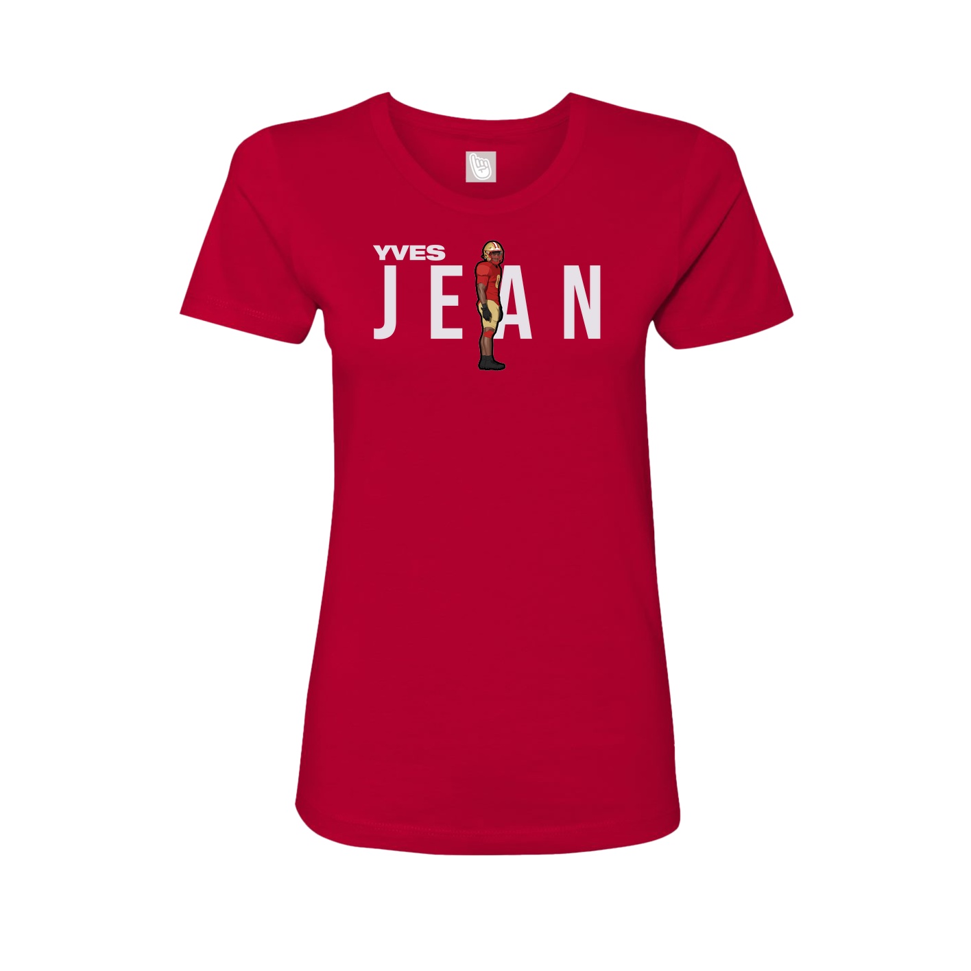 Fitted Women's Tee — Player Name in Red