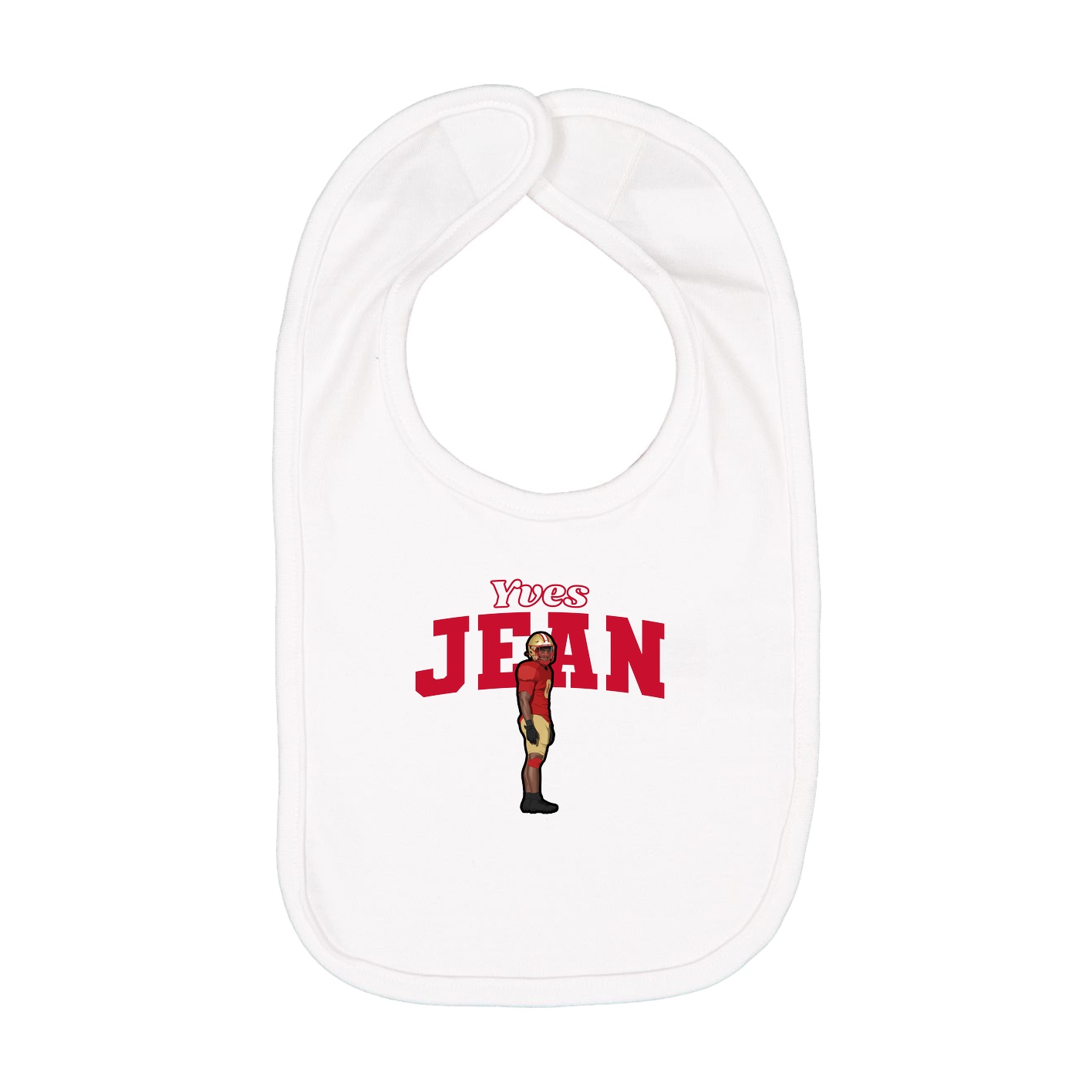 Infant Bib — Name Arch in White