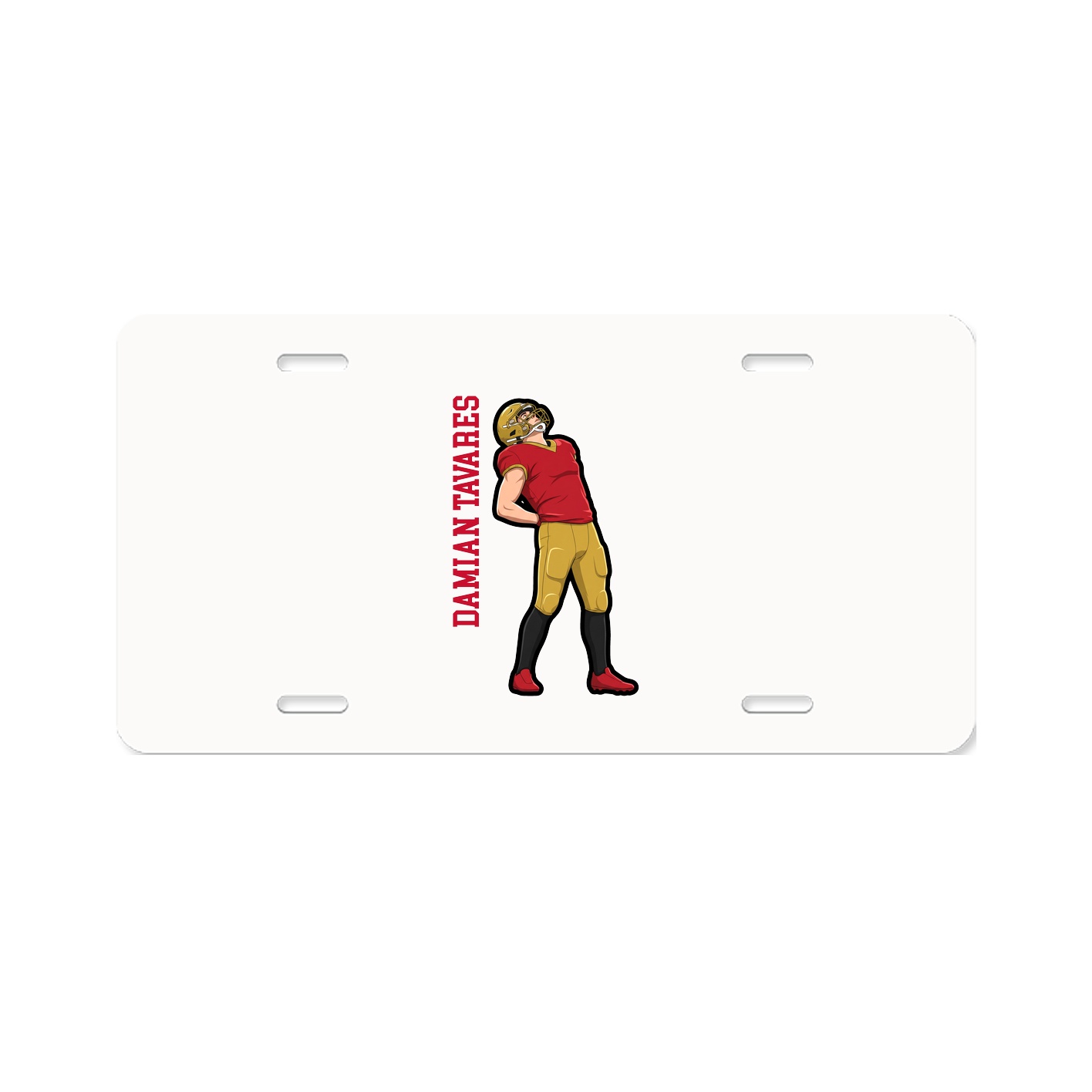 License Plate — Name Vertical in Classic