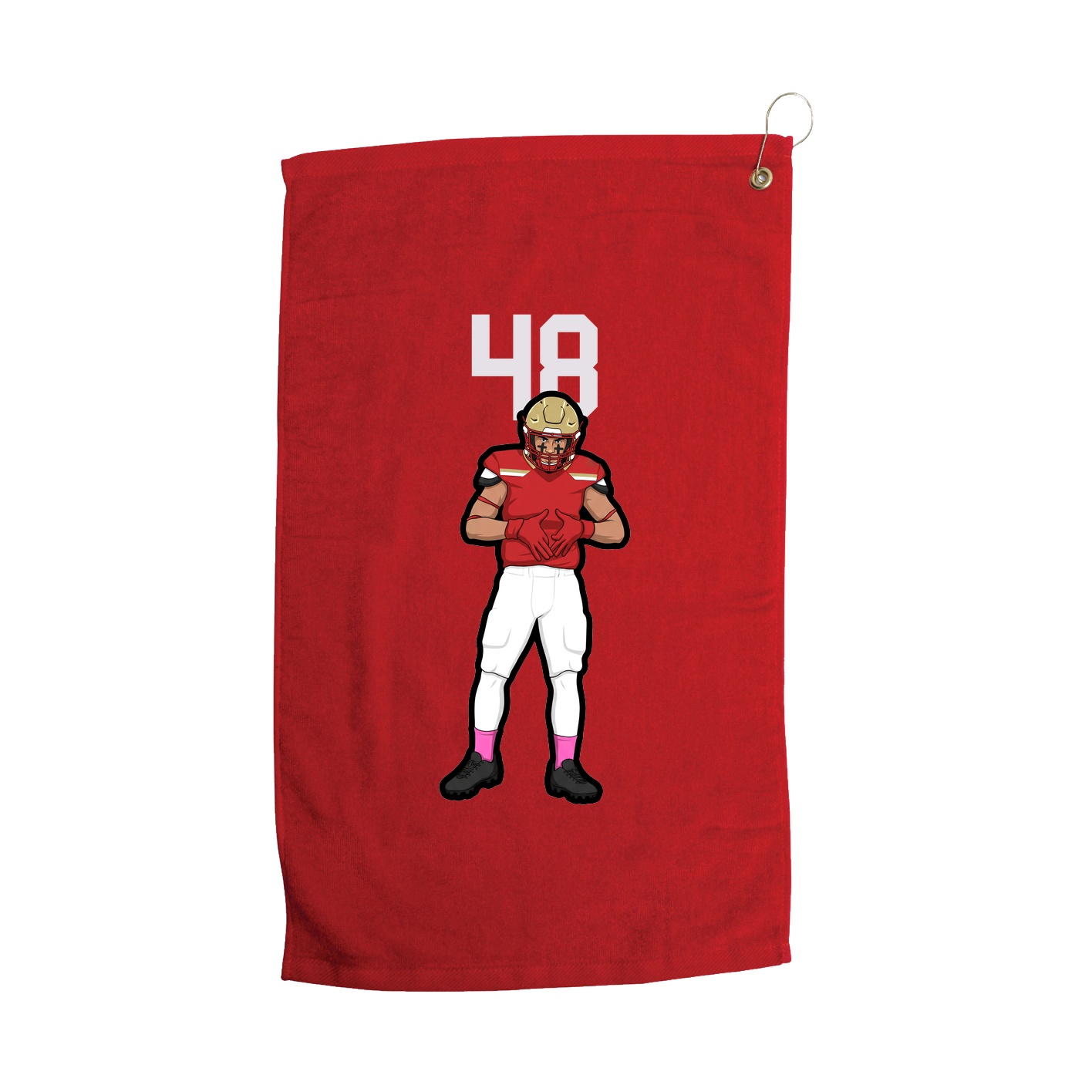 Golf Towel — Number Top in Red