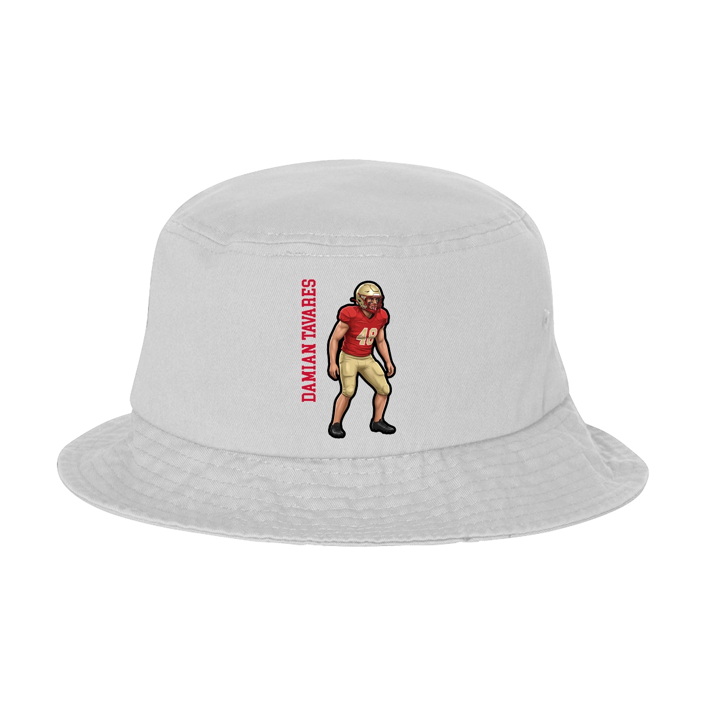 Bucket Cap — Name Vertical in White