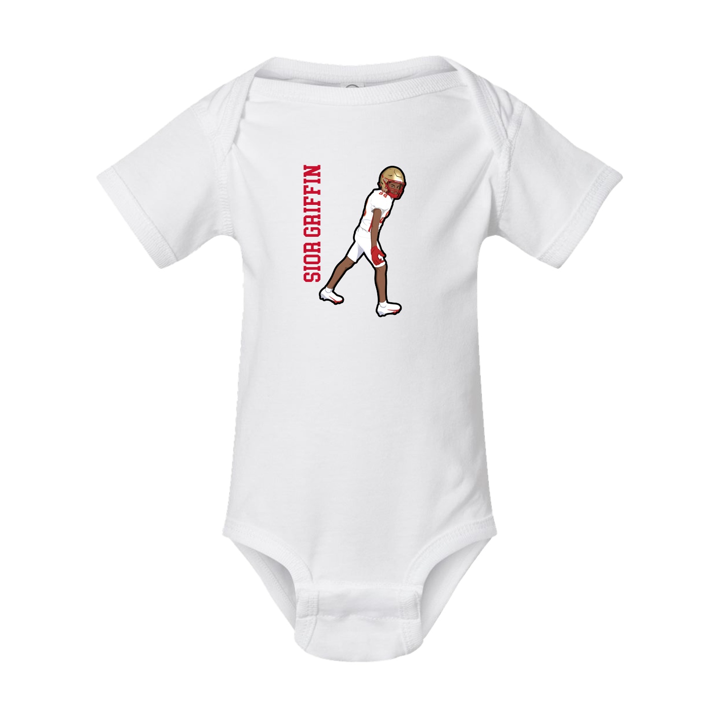 Baby Onesie — Name Vertical in White