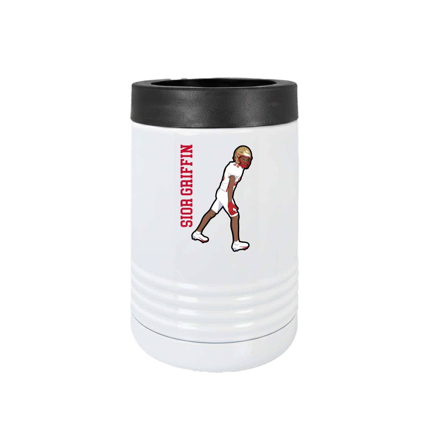 Beverage Holder — Name Vertical in White