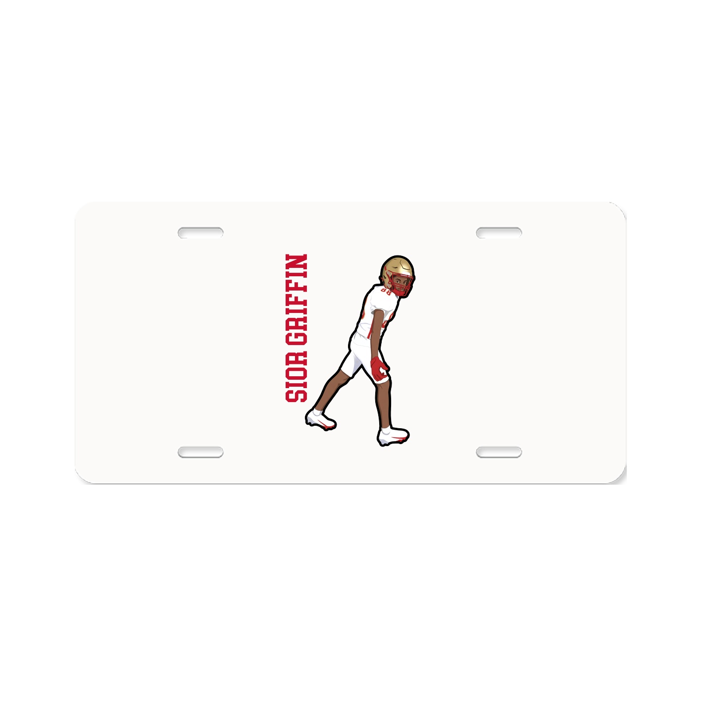 License Plate — Name Vertical in Classic