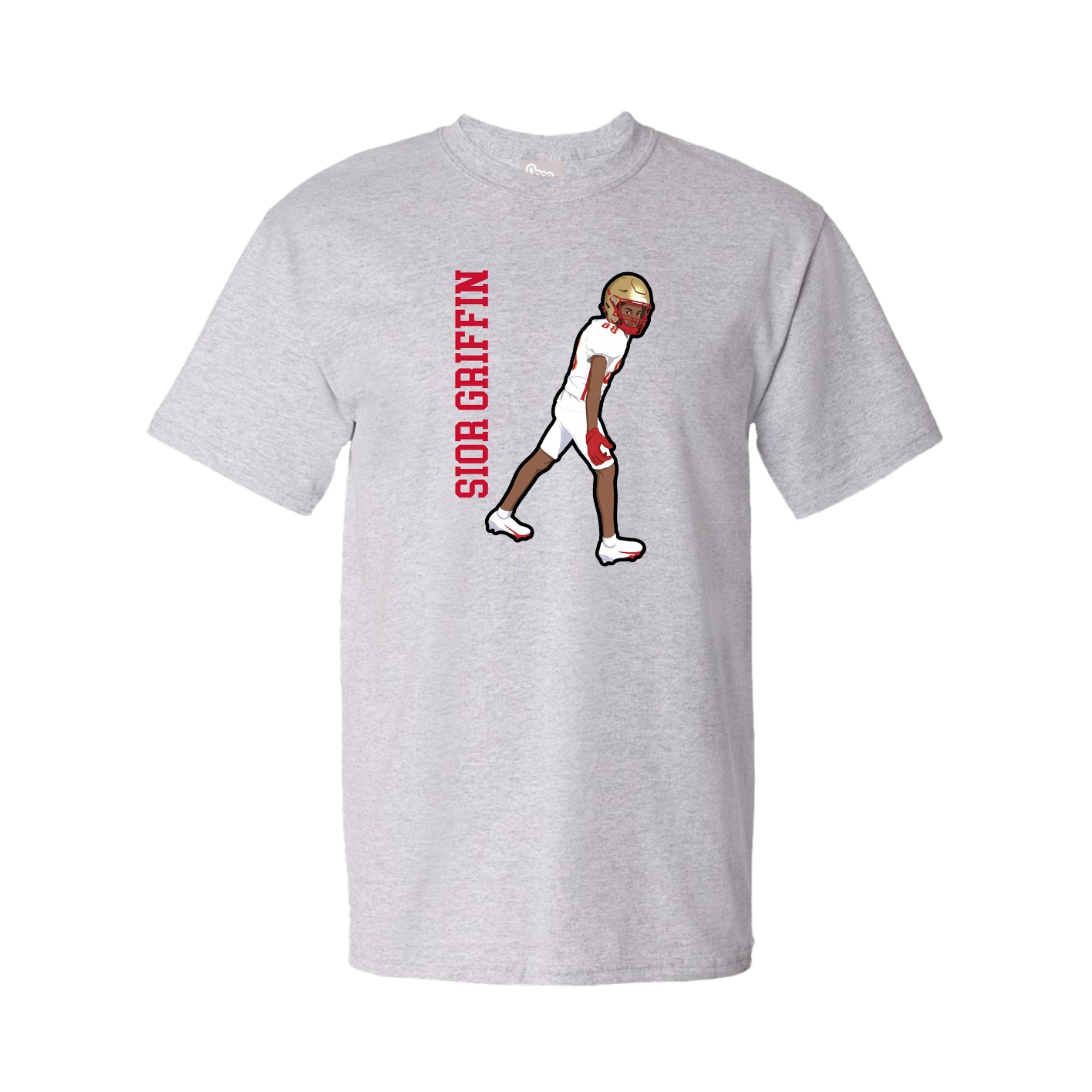Tee — Name Vertical in Grey