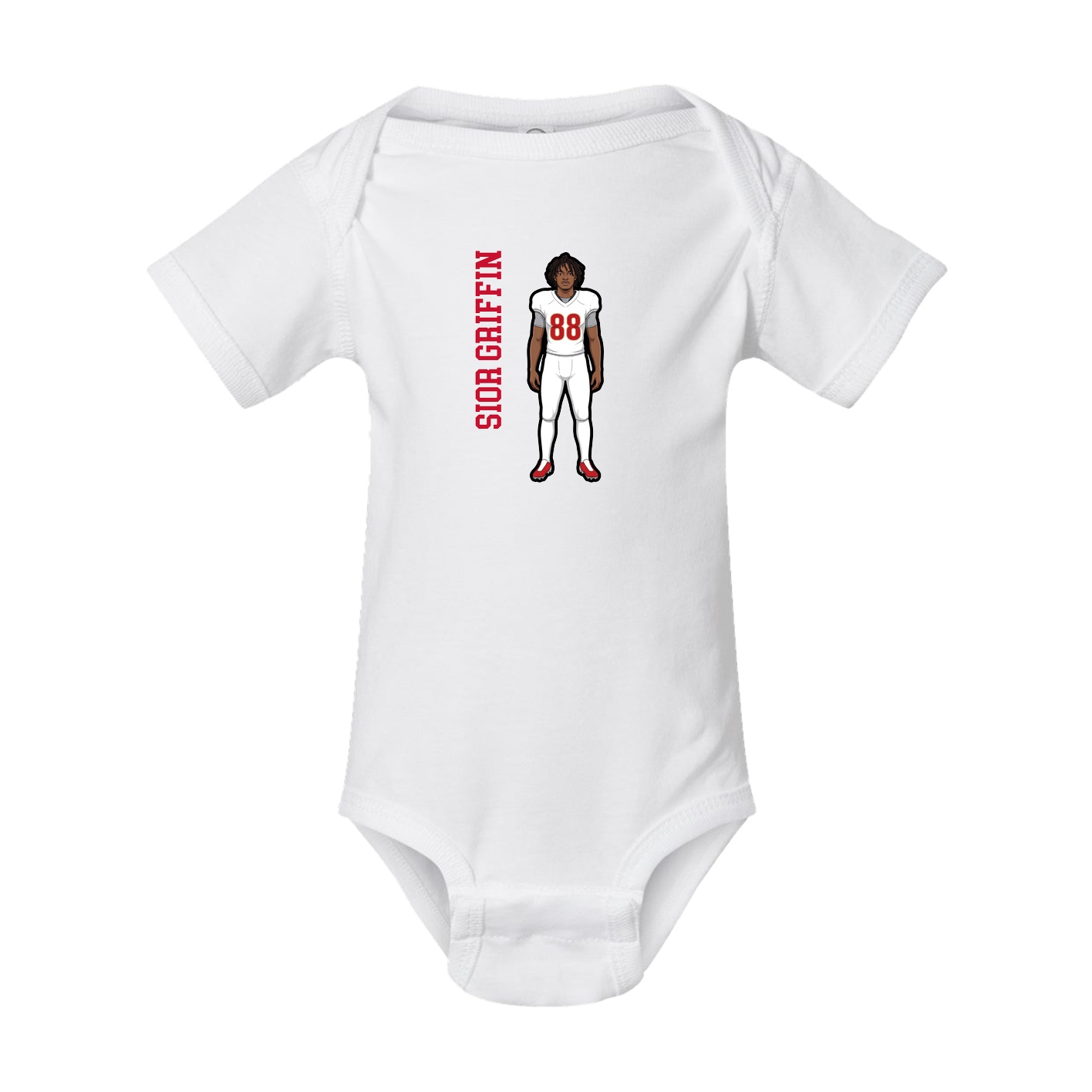 Baby Onesie — Name Vertical in White