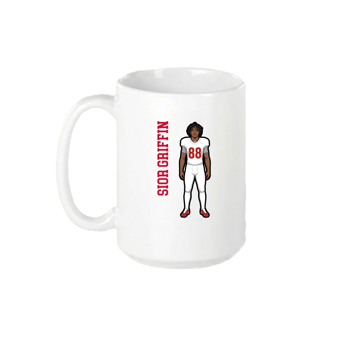 15oz Coffee Mug — Name Vertical in White