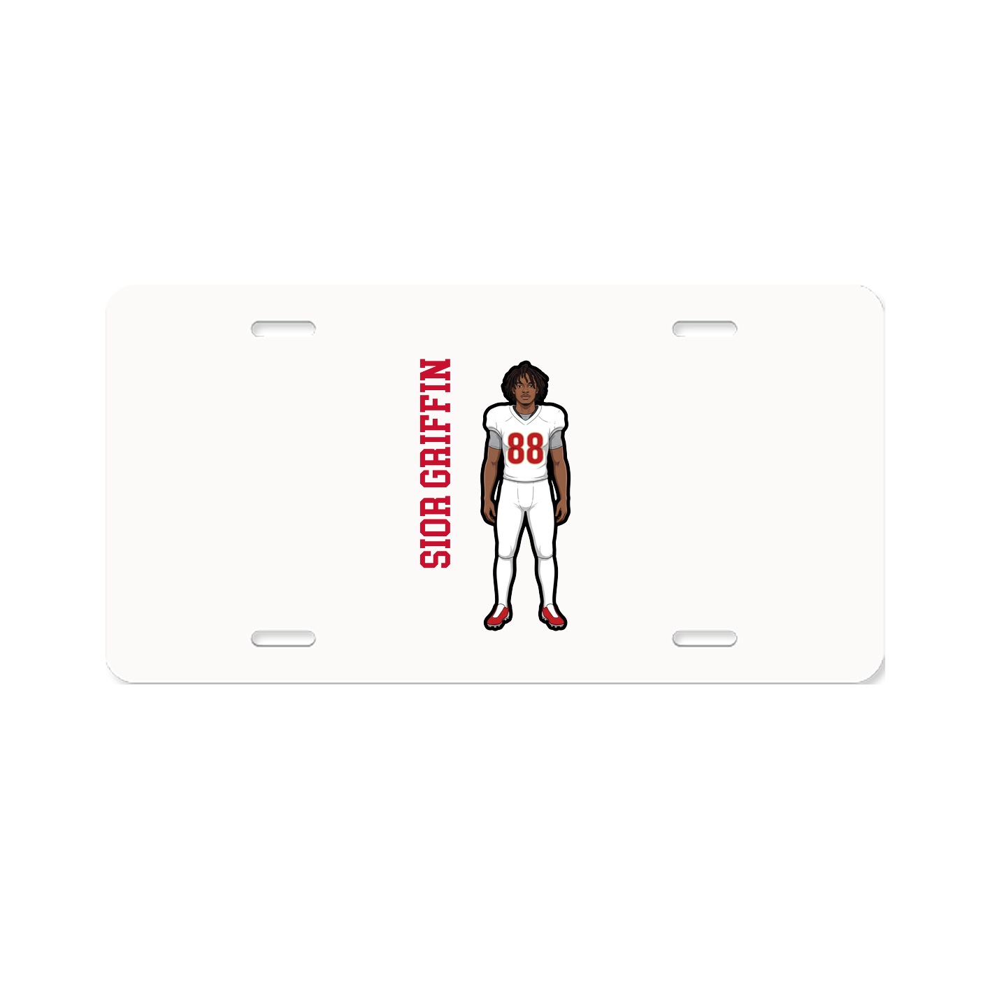 License Plate — Name Vertical in Classic