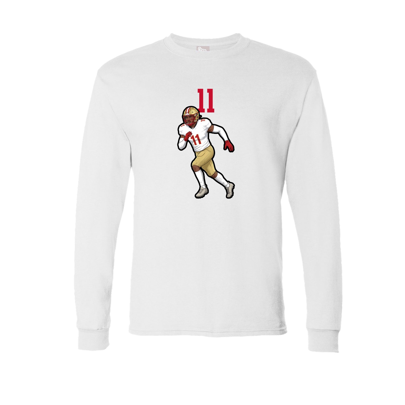 Long Sleeve Tee — Number Top in White