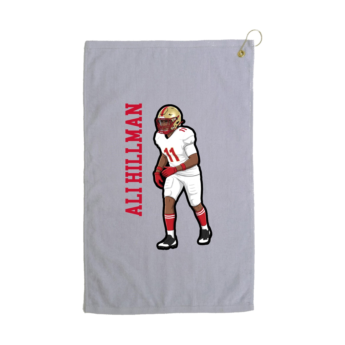 Golf Towel — Name Vertical in Grey