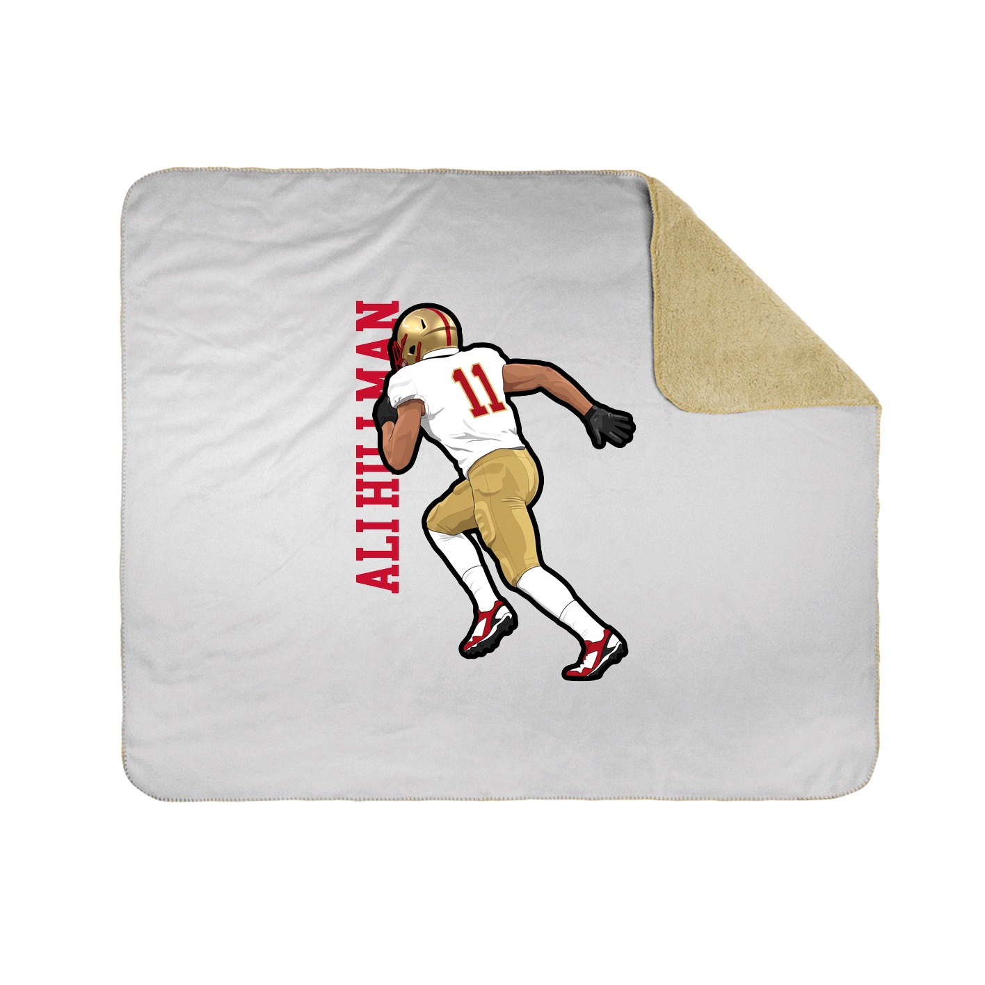 Throw Blanket — Name Vertical in White