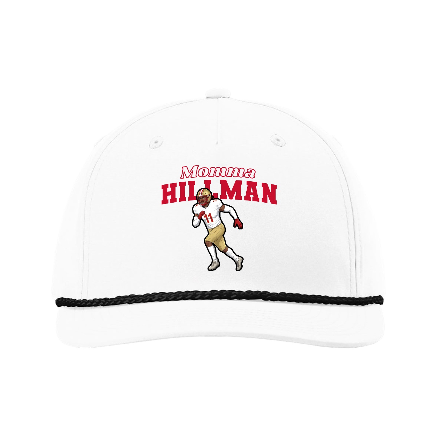 Five-Panel Classic Rope Cap — Mothers Day Block in White