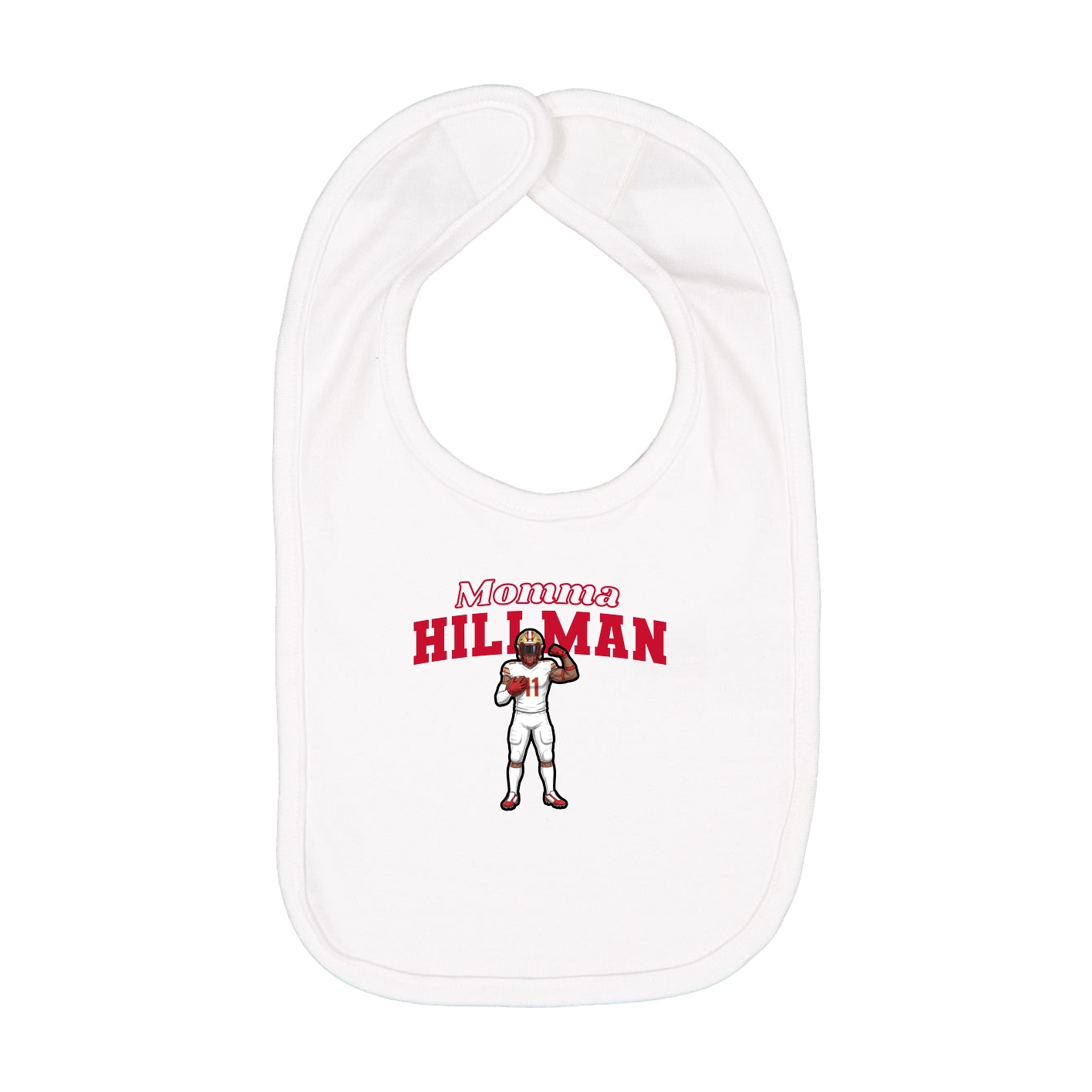 Infant Bib — Mothers Day Block in White