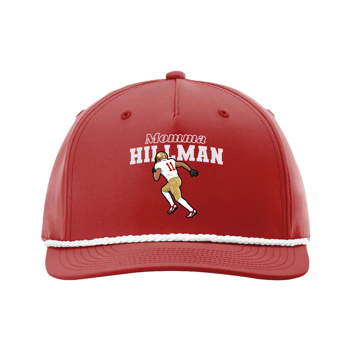 Five-Panel Classic Rope Cap — Mothers Day Block in Red