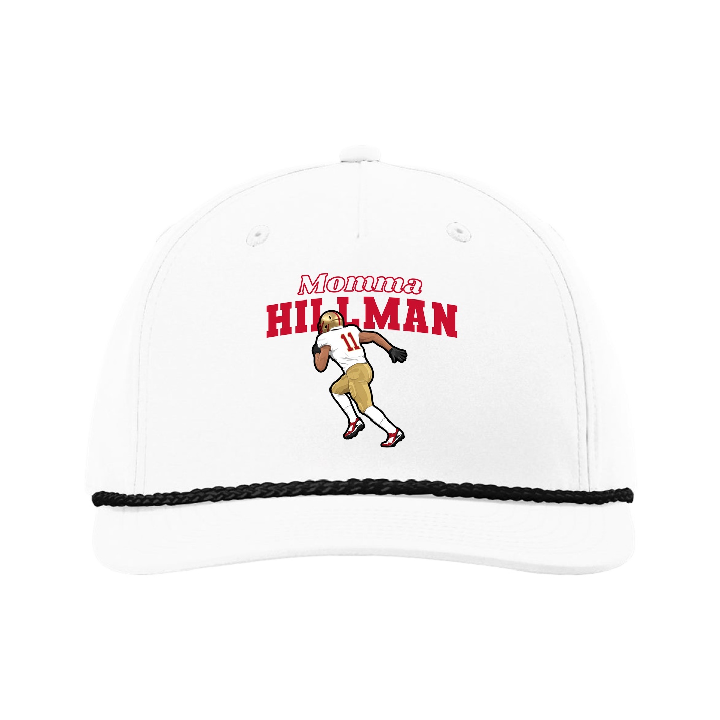 Five-Panel Classic Rope Cap — Mothers Day Block in White
