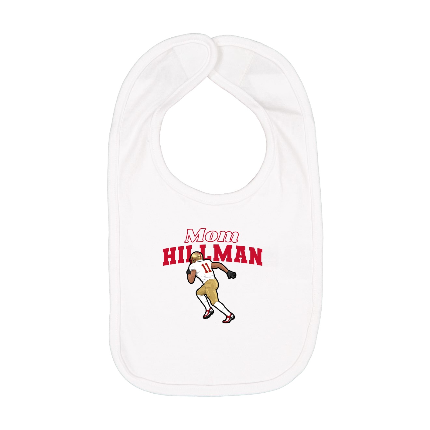 Infant Bib — Mothers Day Block in White