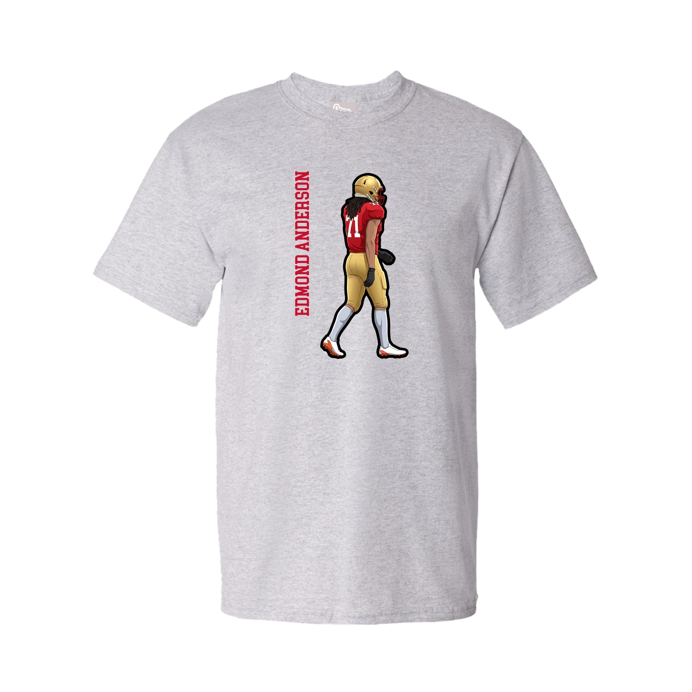 Tee — Name Vertical in Grey