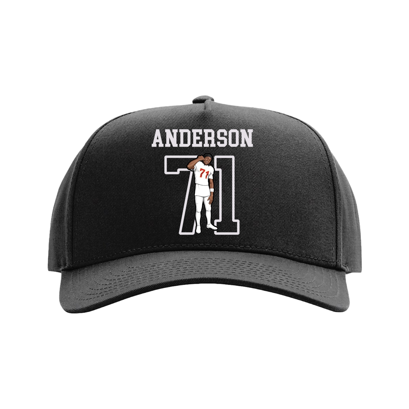 Full Fabric Five-Panel Champ Cap — Shirsey in Black