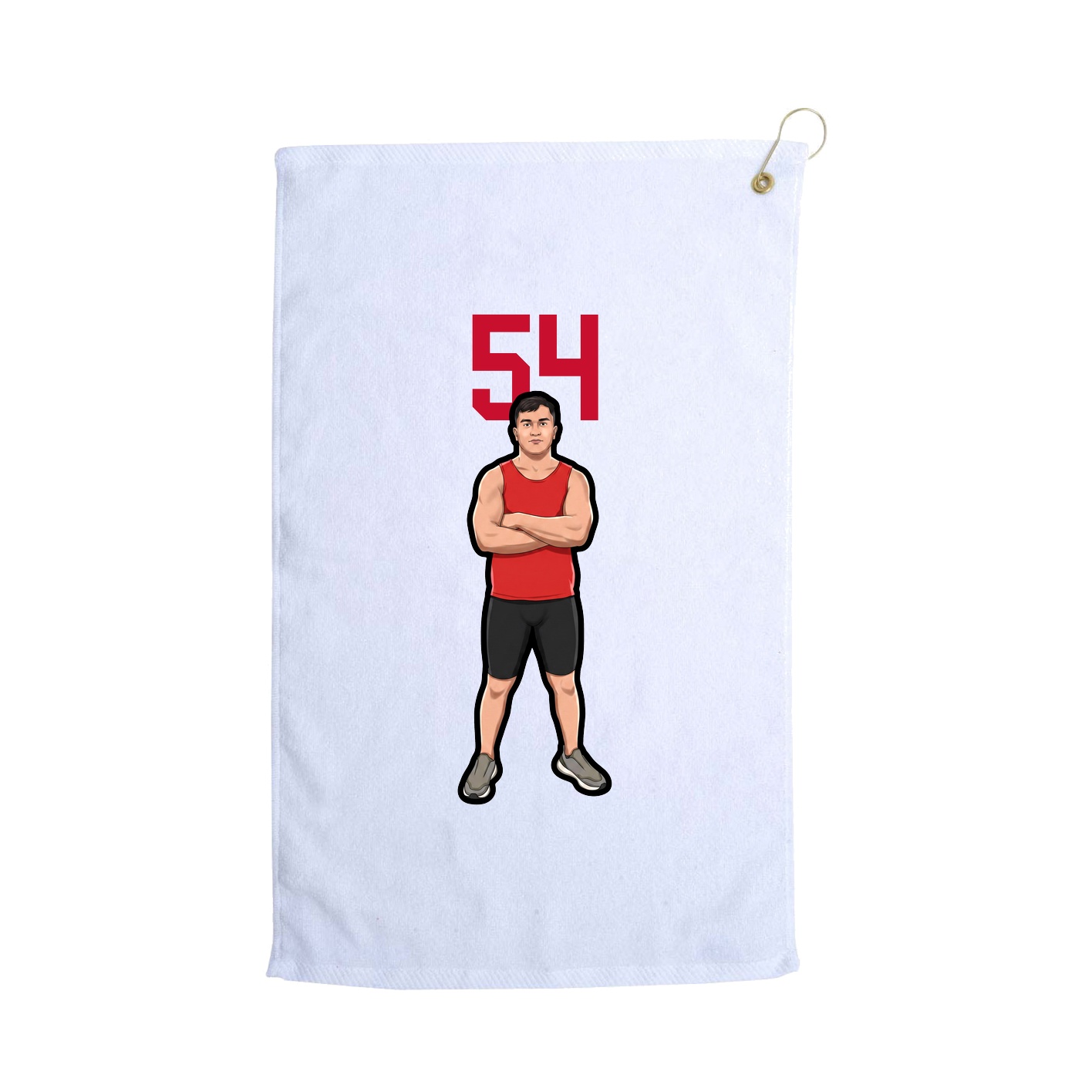 Golf Towel — Number Top in White