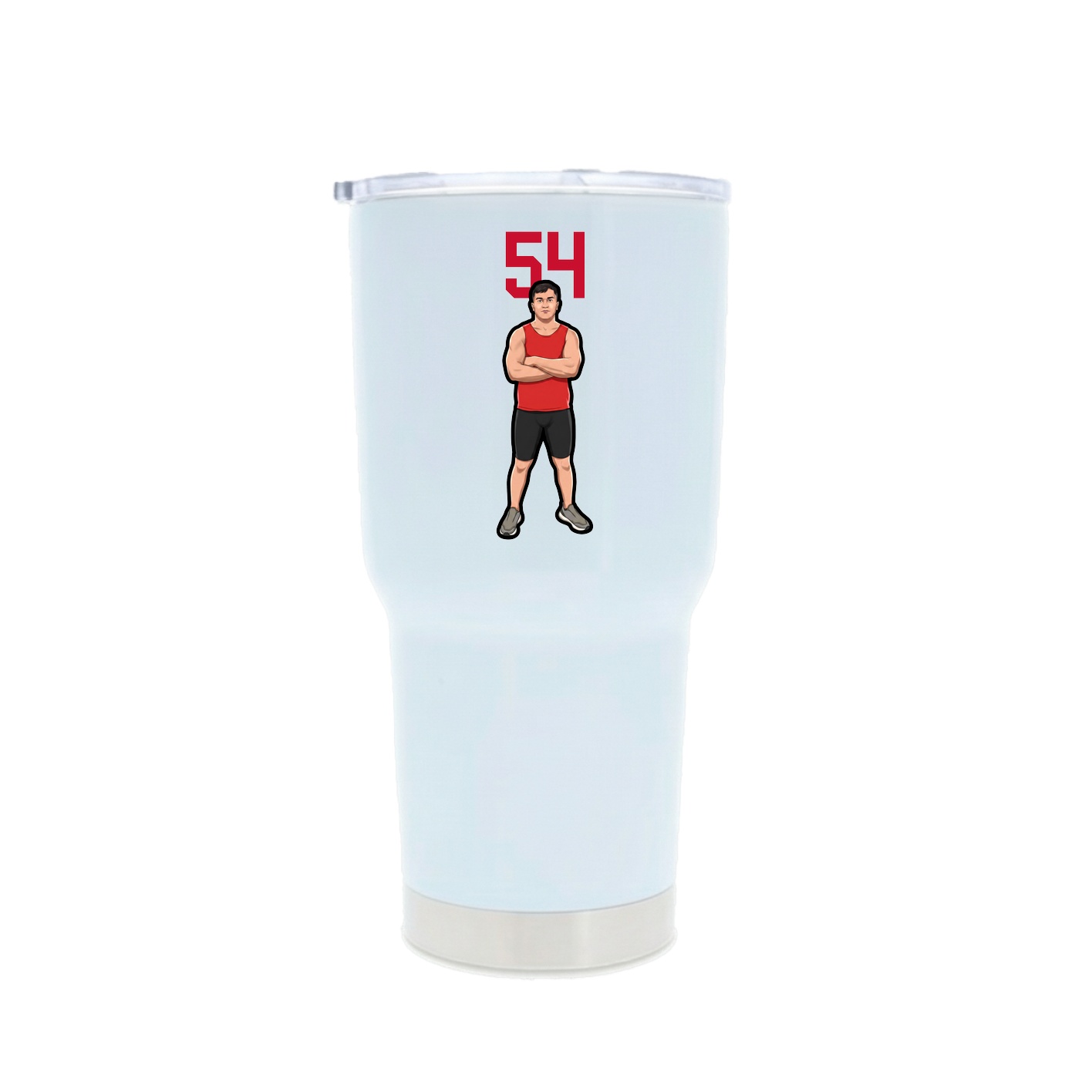 30oz Stainless Steel Tumbler — Number Top in White