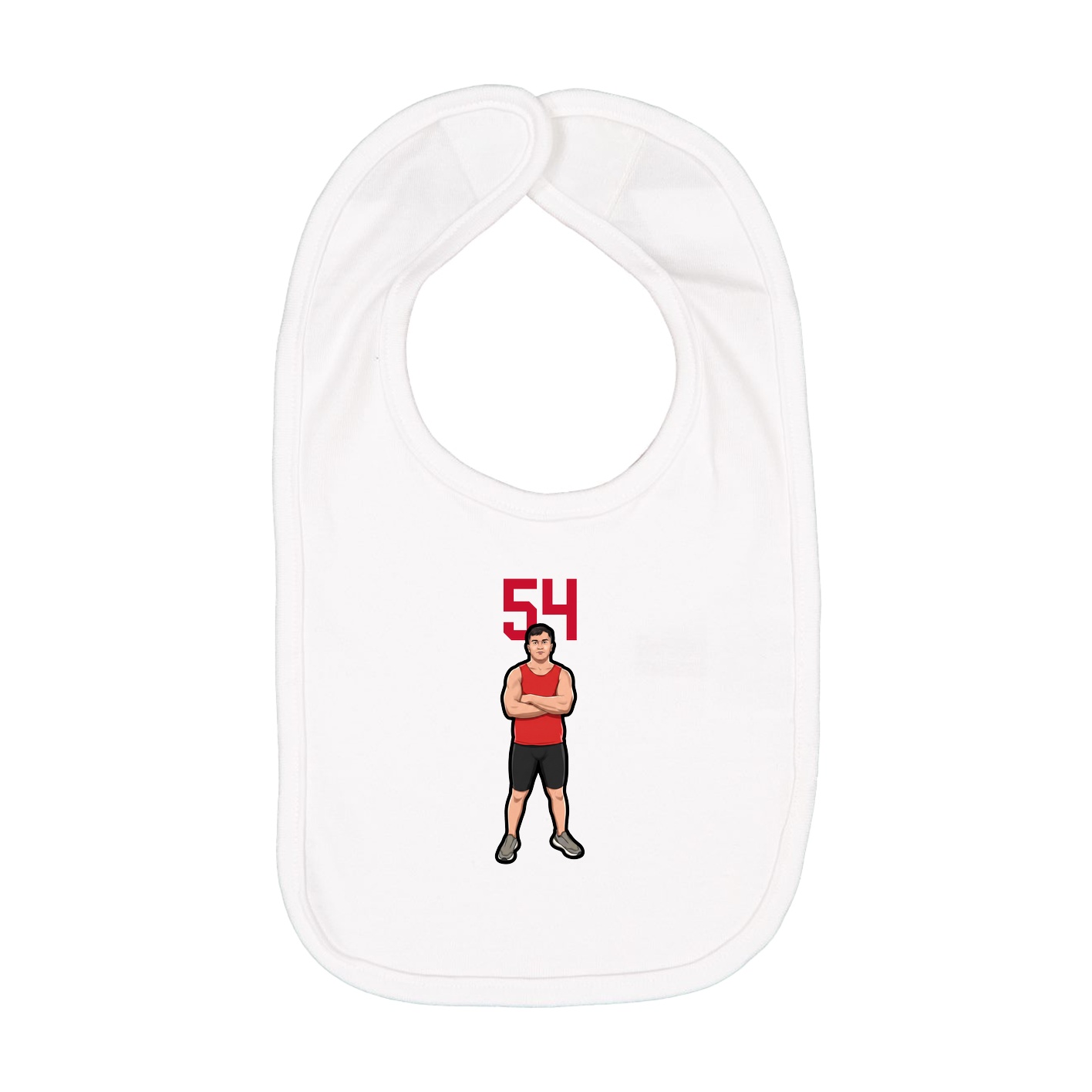 Infant Bib — Number Top in White