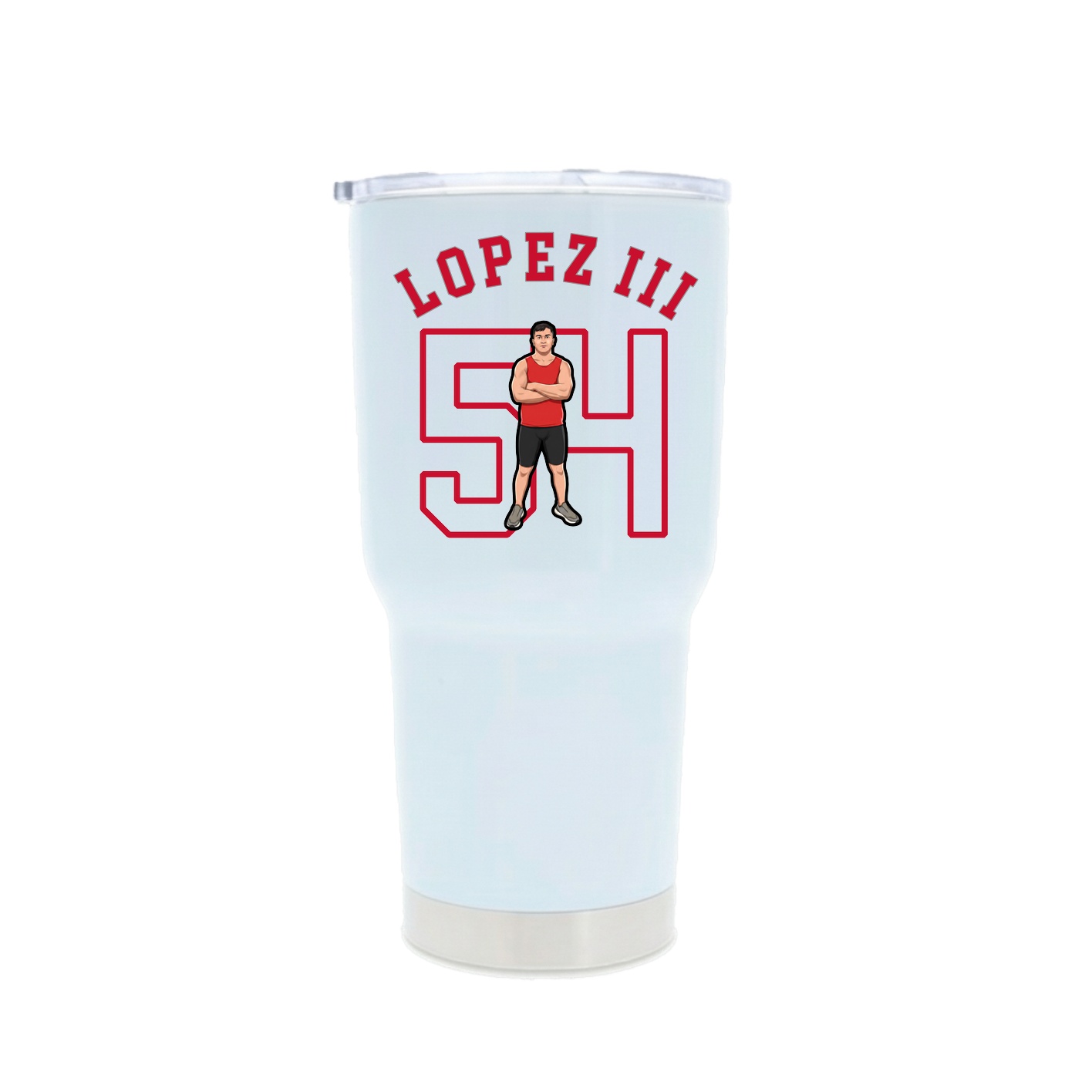 30oz Stainless Steel Tumbler — Shirsey Arch in White