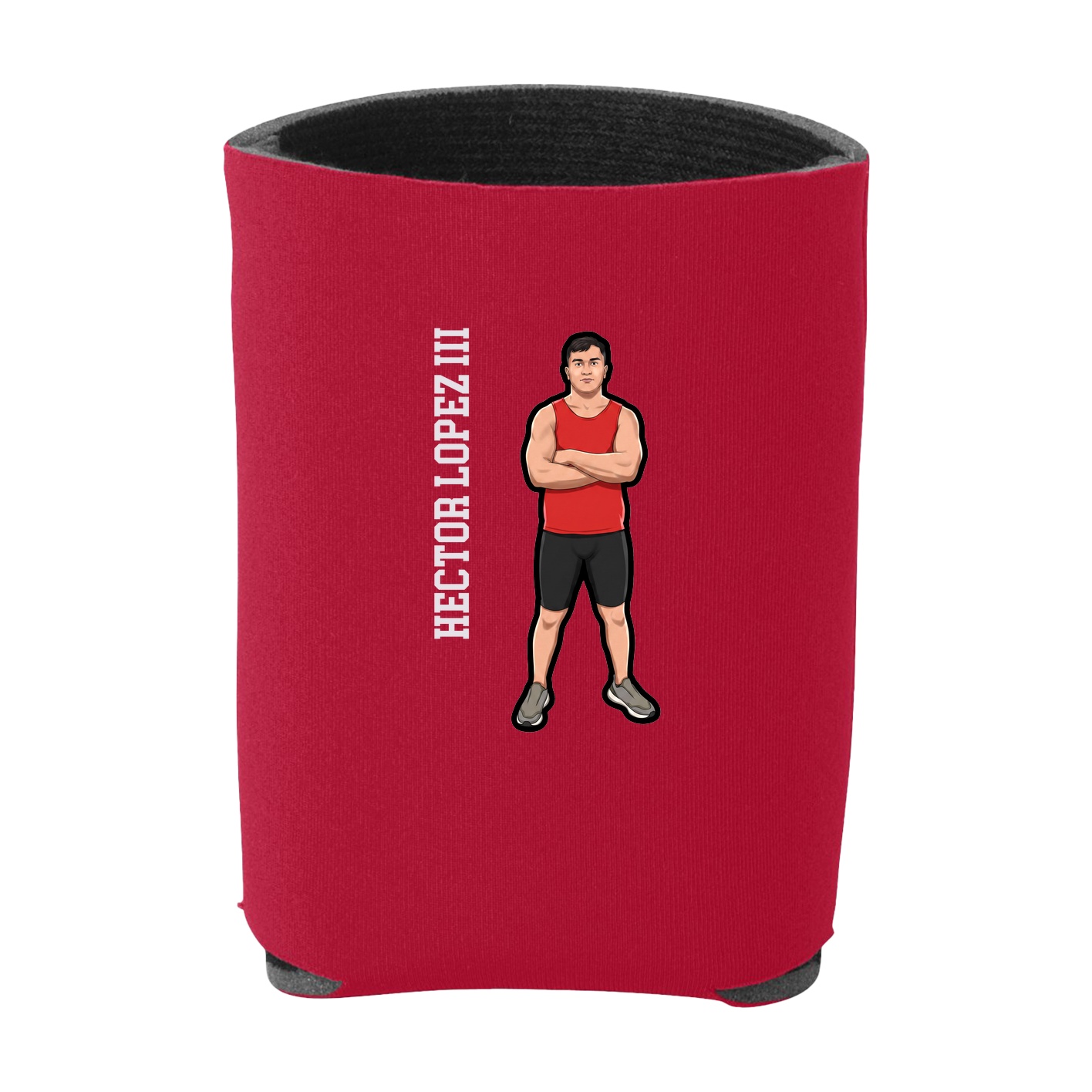 Can Holder — Name Vertical in Red