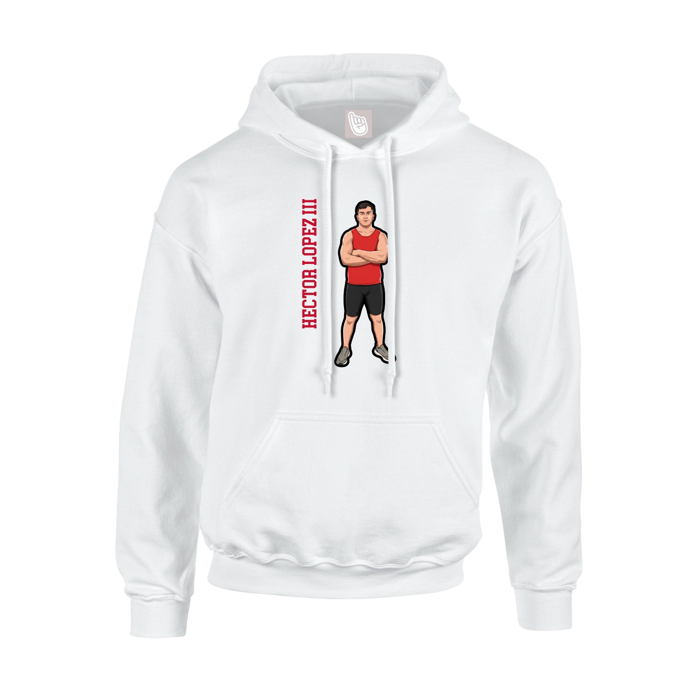 Hoodie — Name Vertical in White