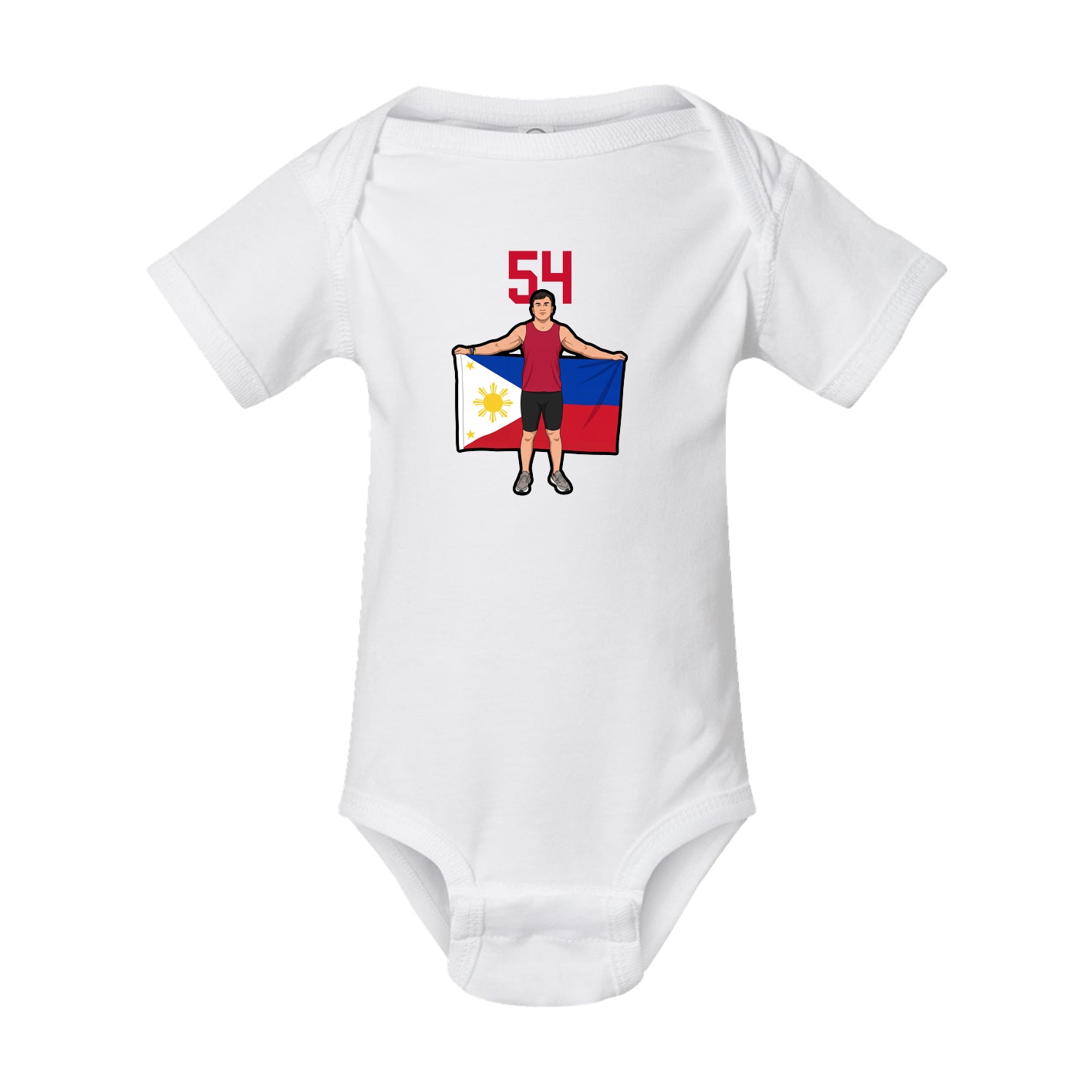 Baby Onesie — Number Top in White