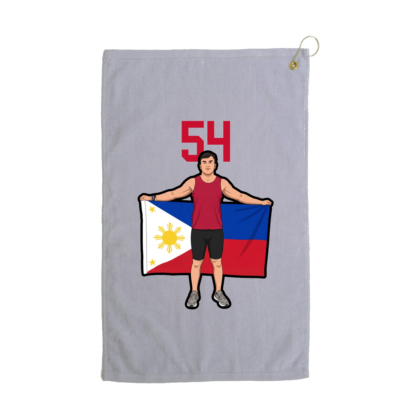 Golf Towel — Number Top in Grey