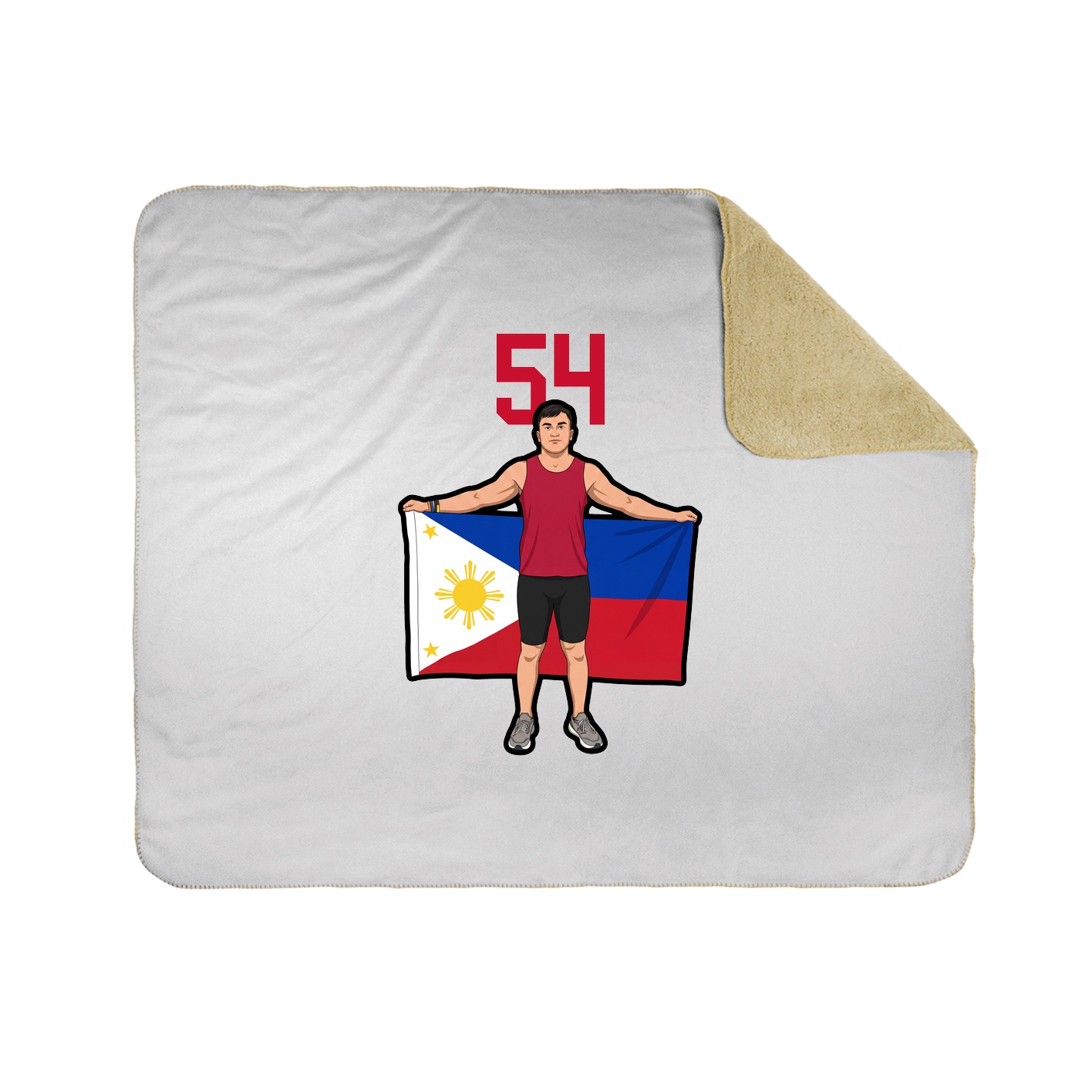 Throw Blanket — Number Top in White