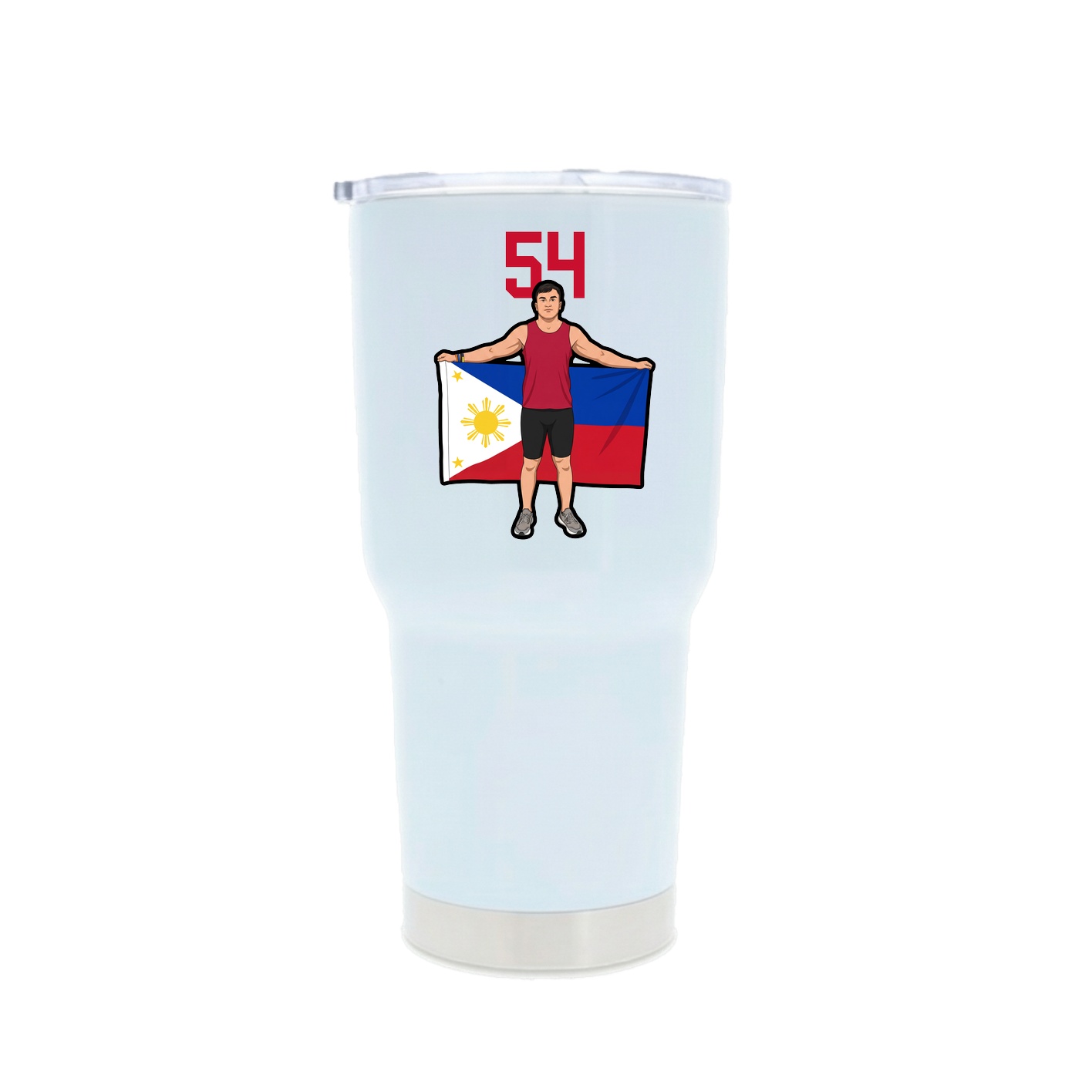 30oz Stainless Steel Tumbler — Number Top in White