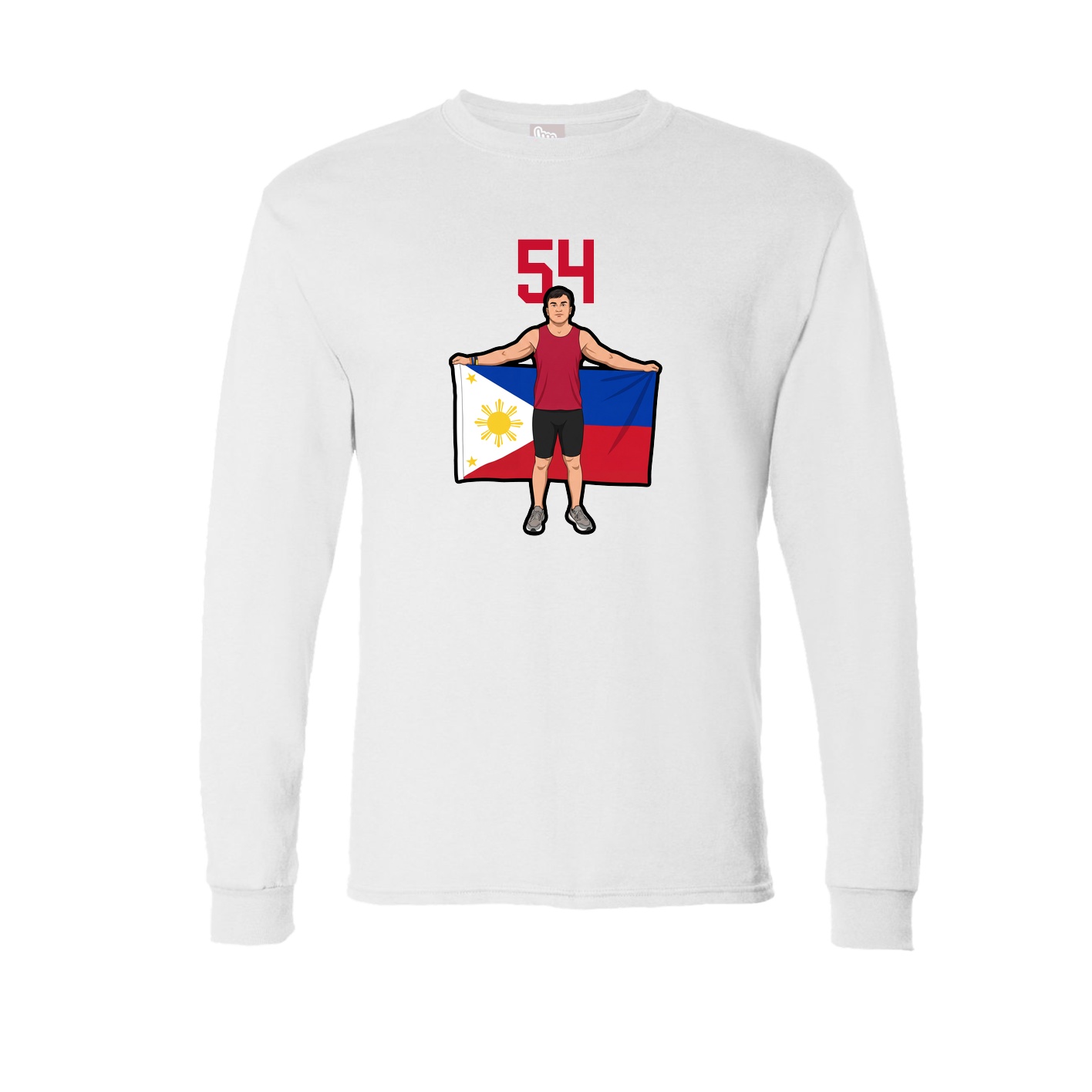 Long Sleeve Tee — Number Top in White