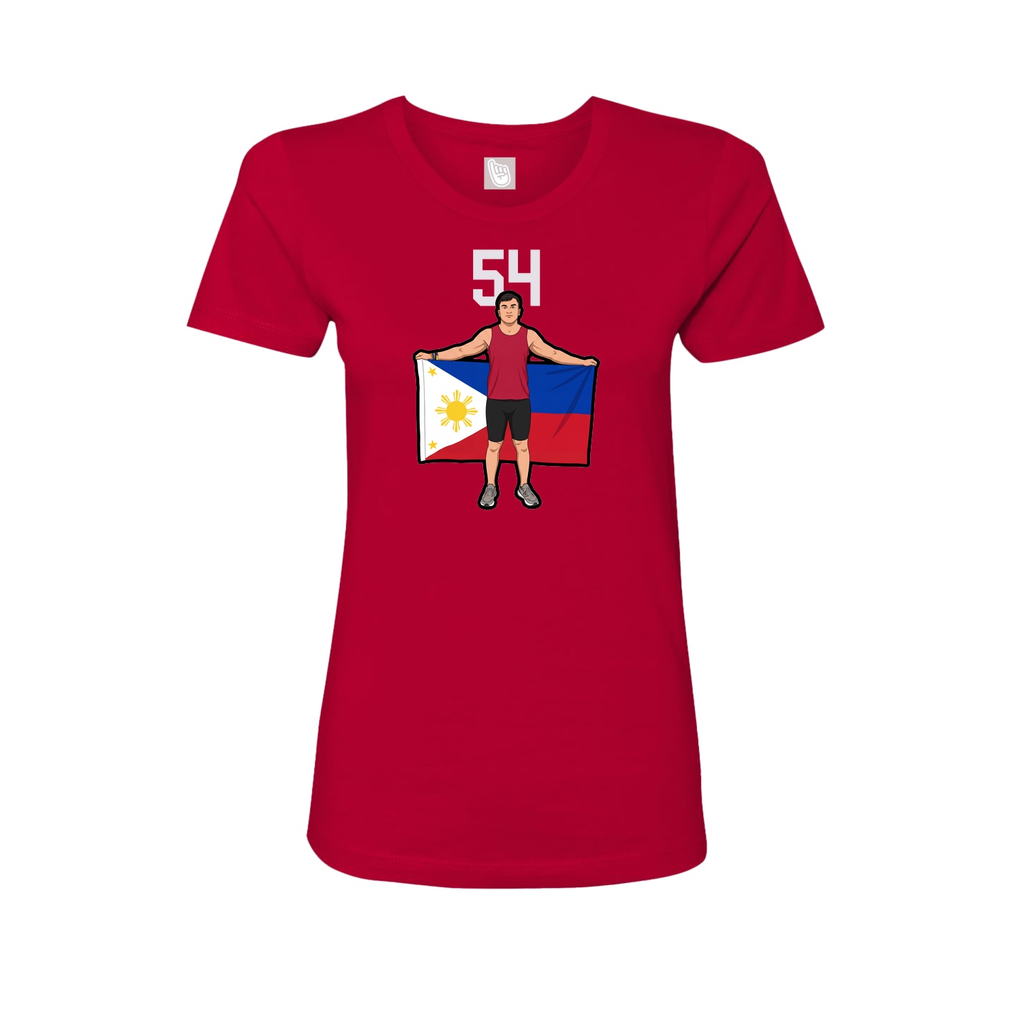Womens Tee — Number Top in Red