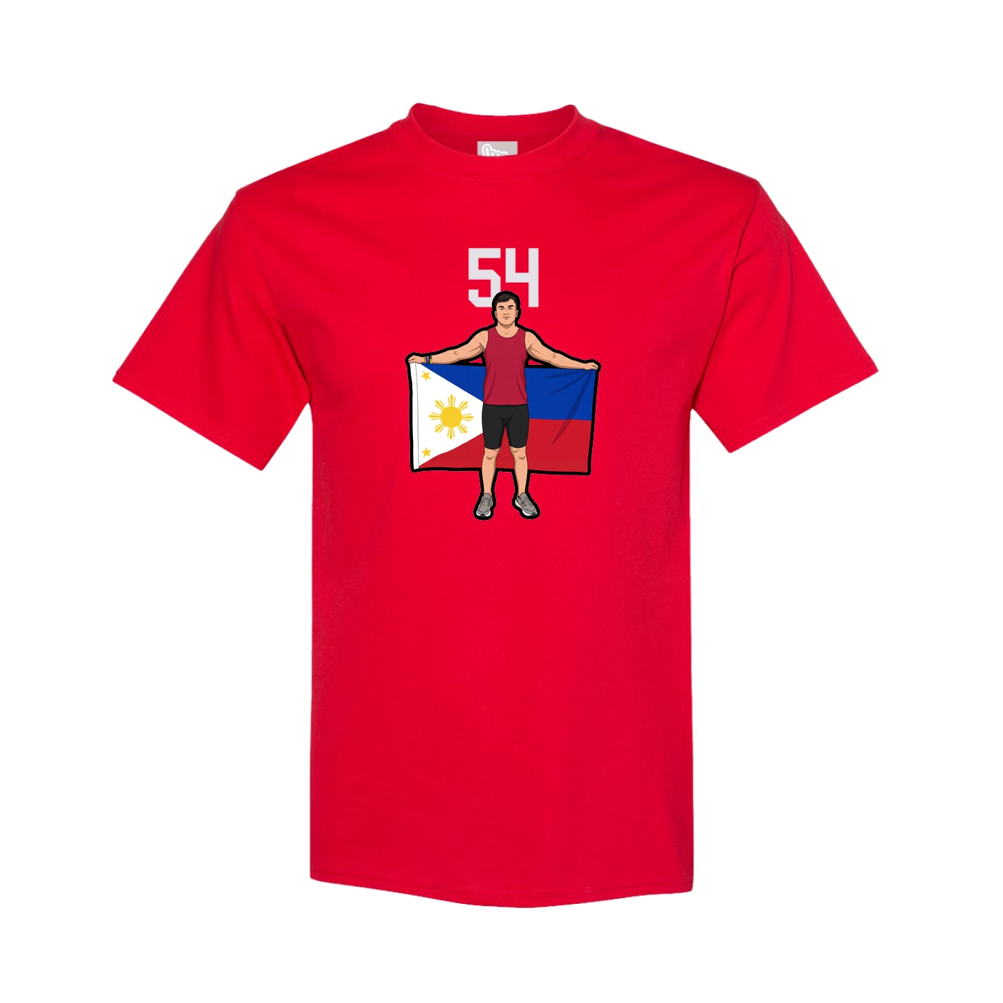 Youth Tee — Number Top in Red