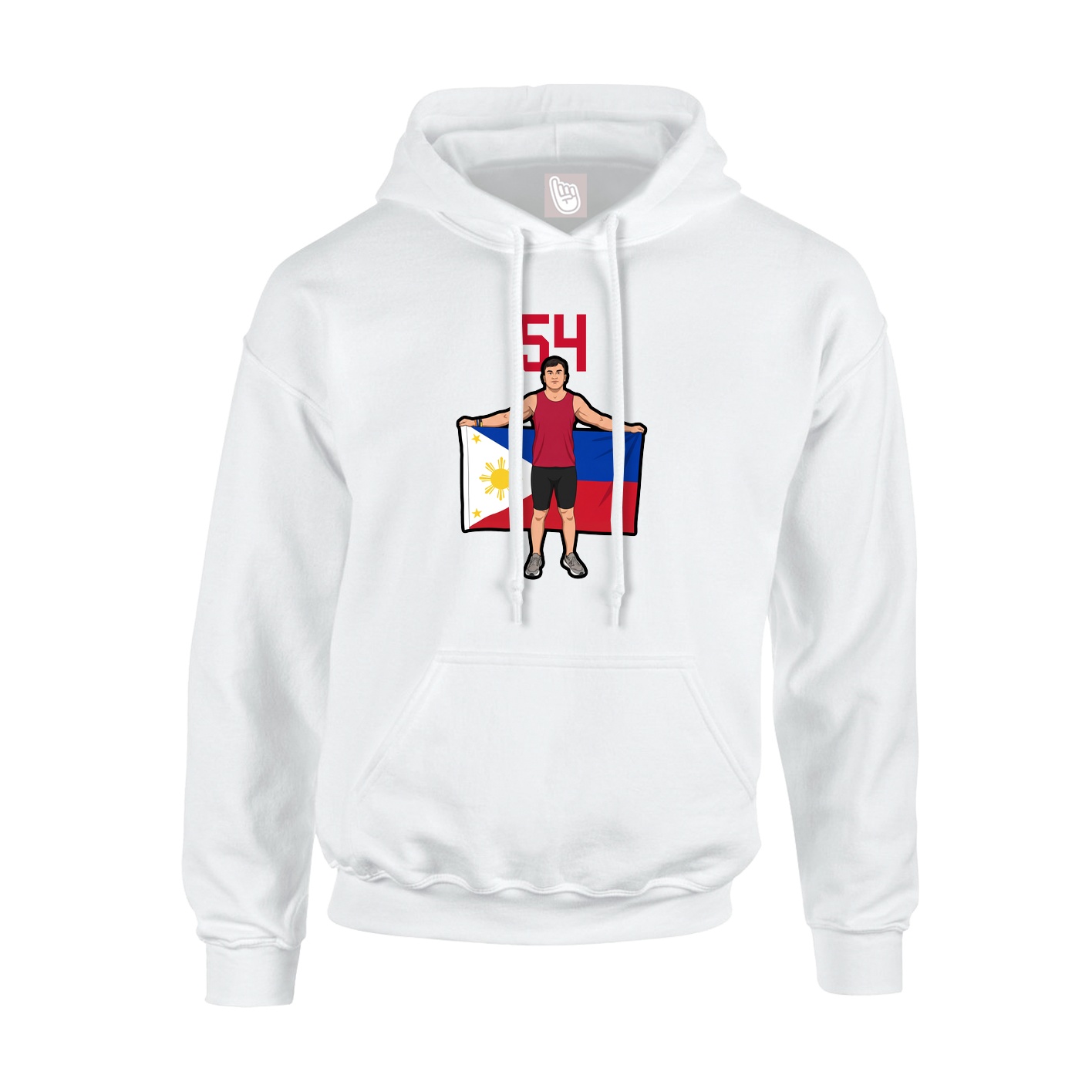 Youth Hoodie — Number Top in White