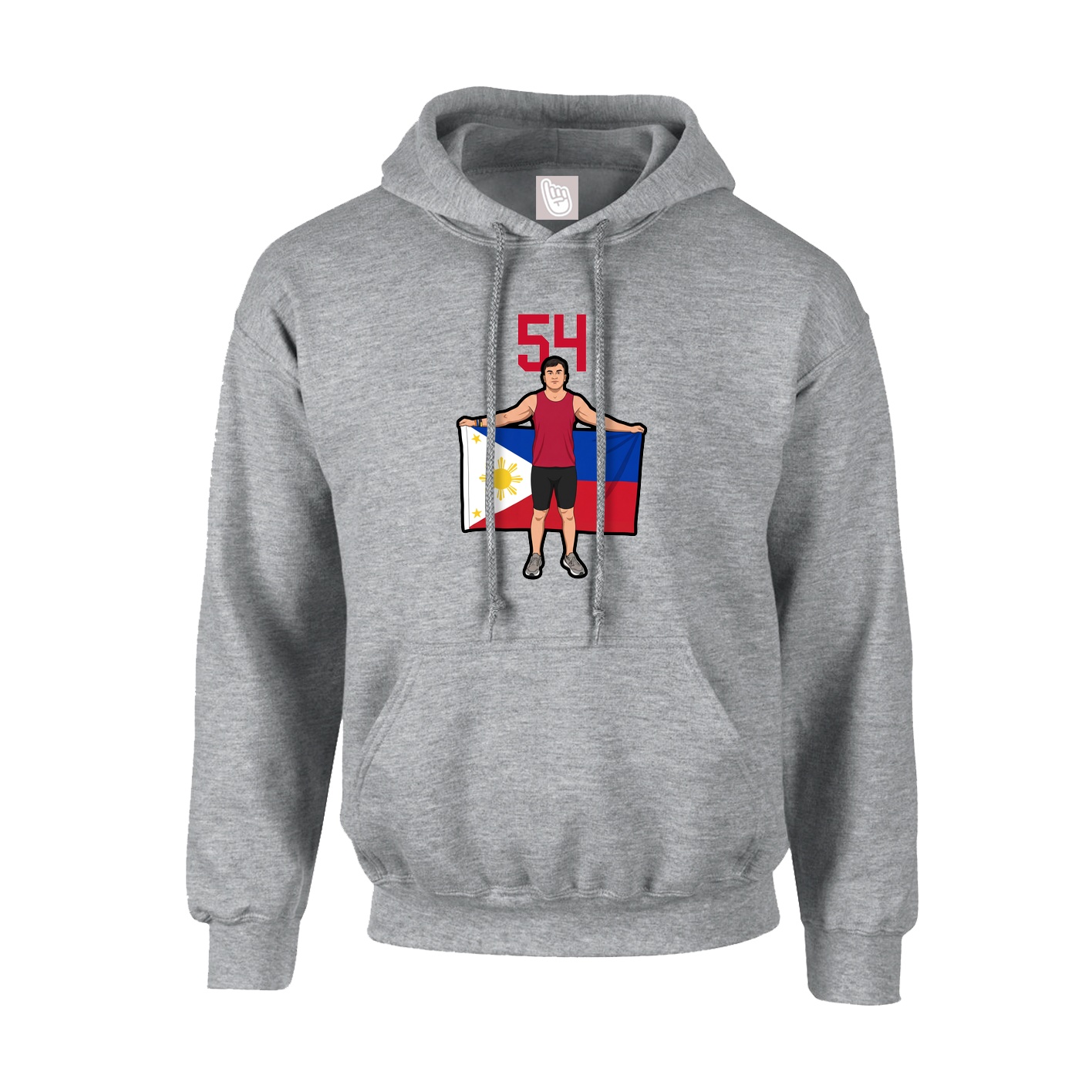 Youth Hoodie — Number Top in Grey