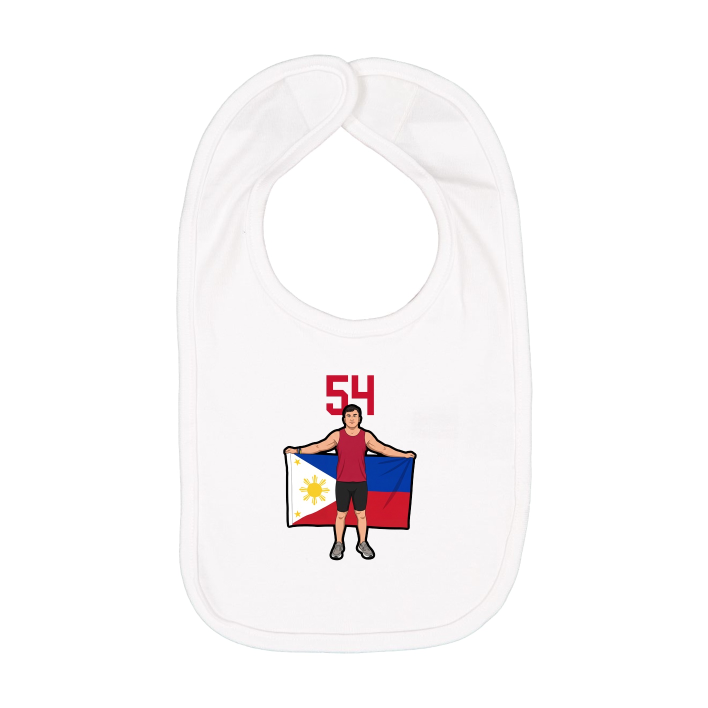 Infant Bib — Number Top in White