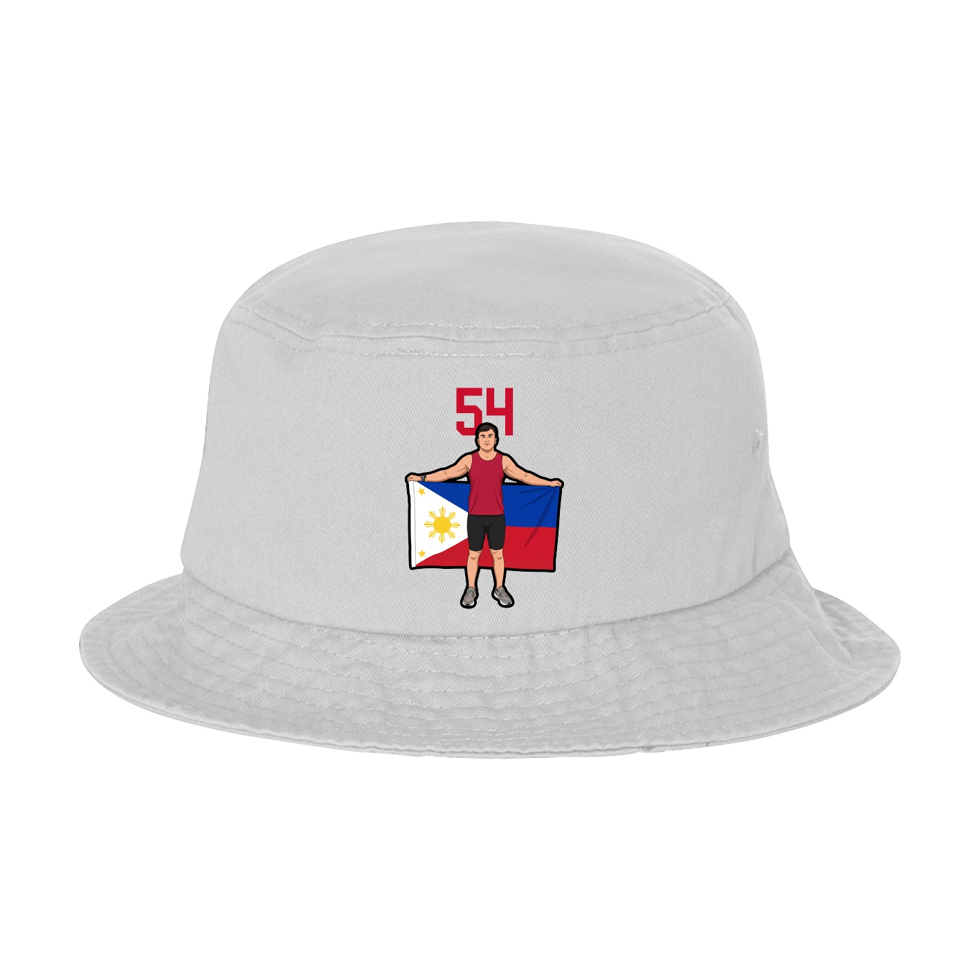 Bucket Cap — Number Top in White