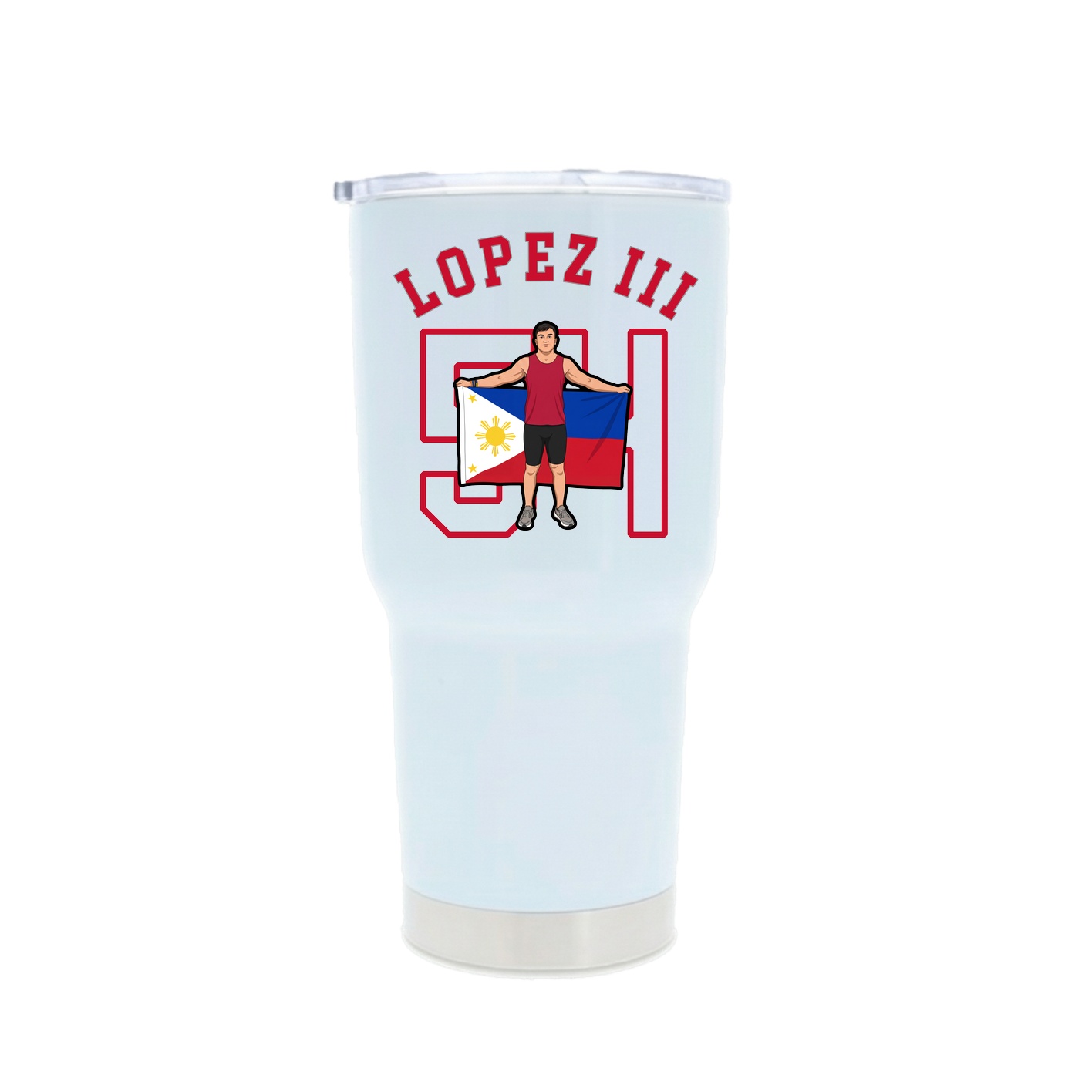 30oz Stainless Steel Tumbler — Shirsey Arch in White
