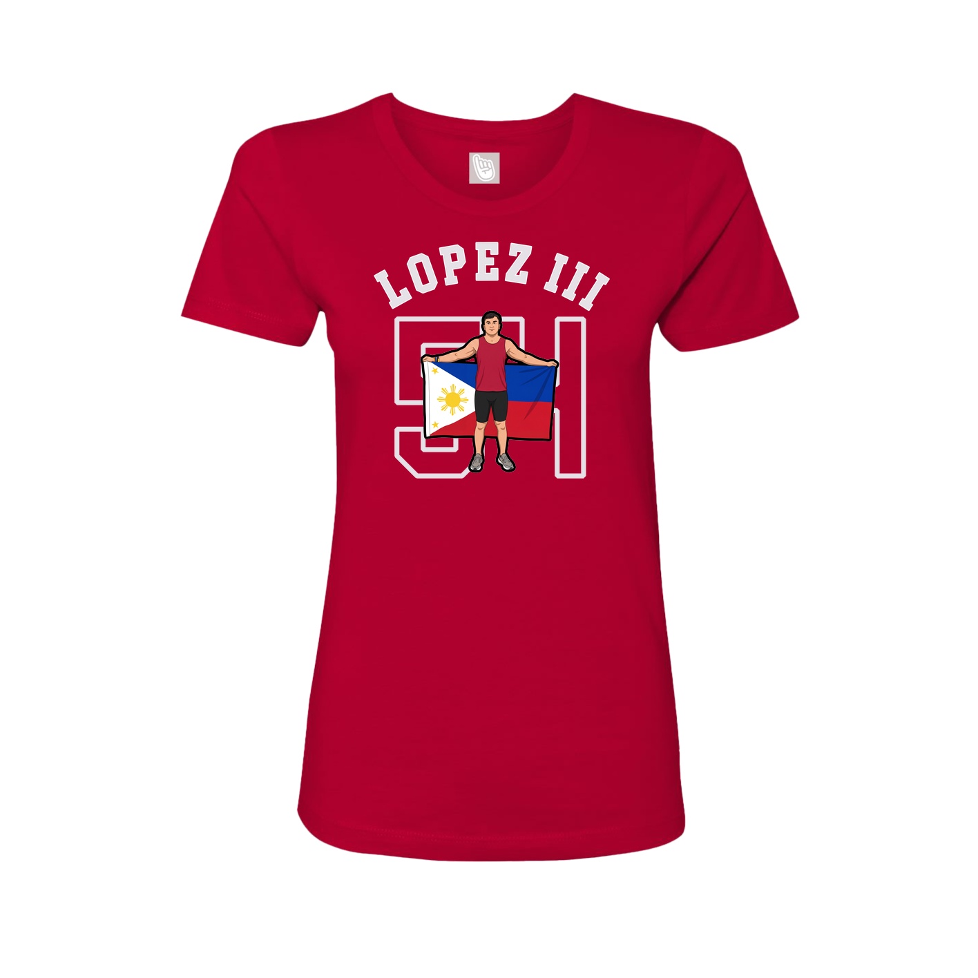 Fitted Women's Tee — Shirsey Arch in Red