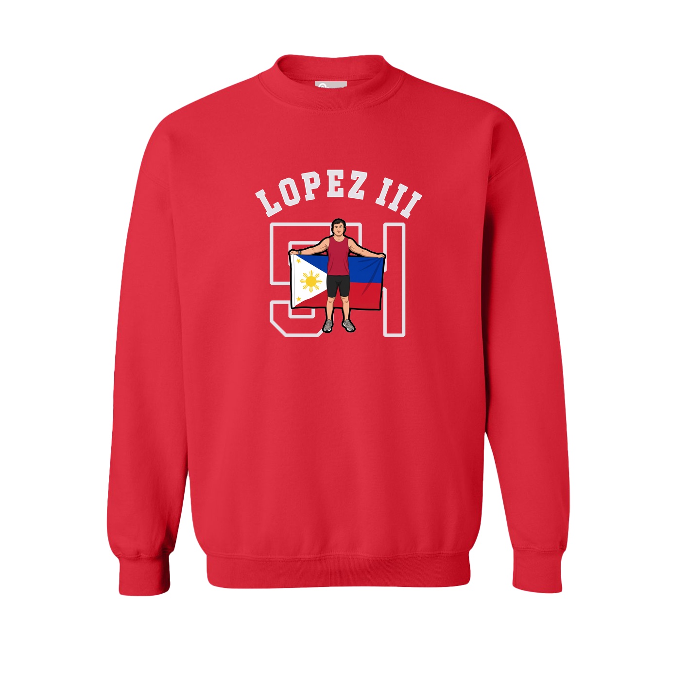 Fleece Crew — Shirsey Arch in Red