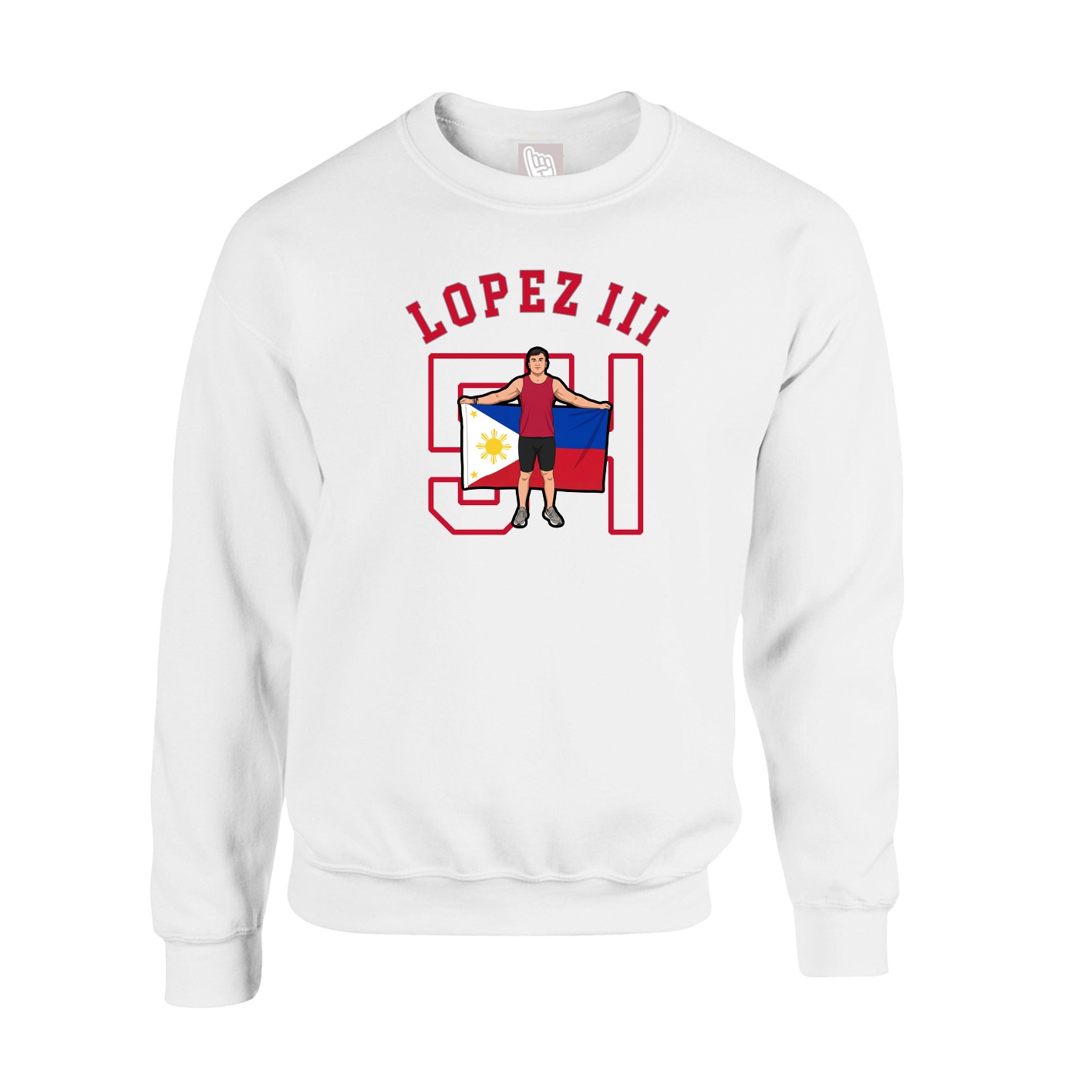 Fleece Crew — Shirsey Arch in White