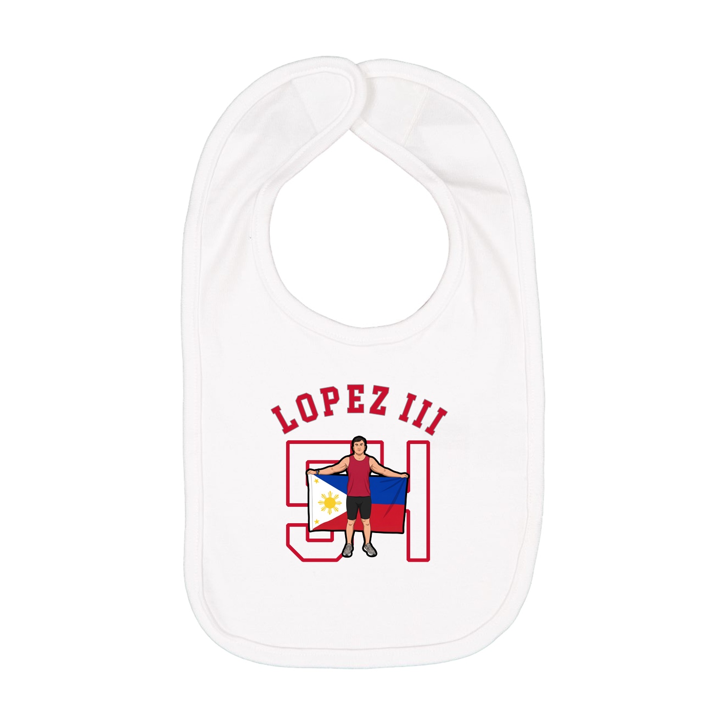 Infant Bib — Shirsey Arch in White