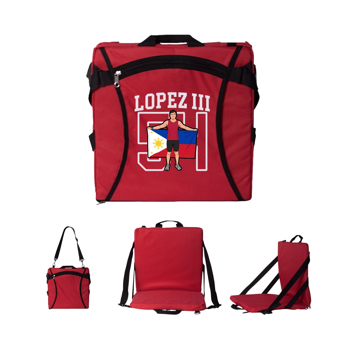 Folding Stadium Seat — Shirsey in Red