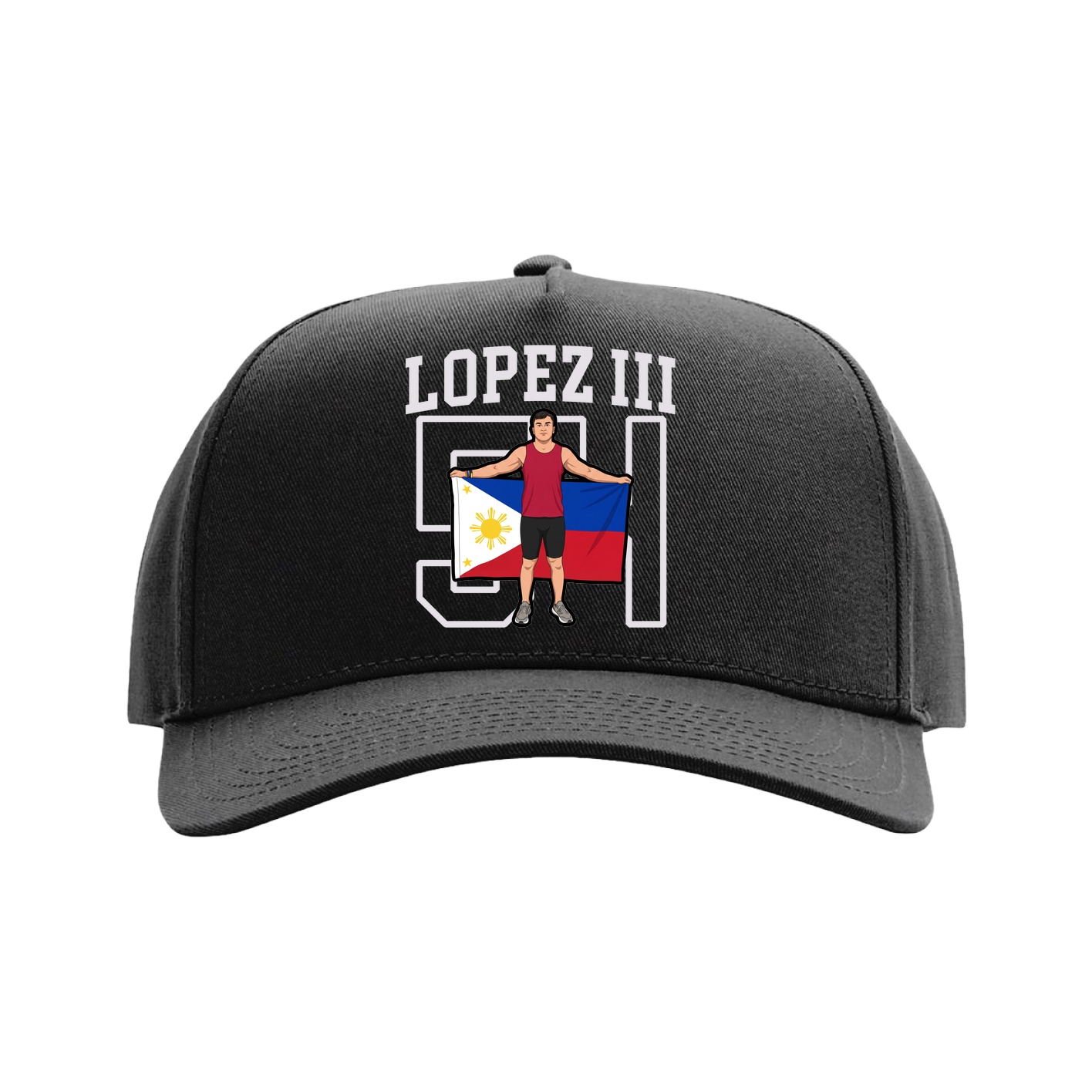 Full Fabric Five-Panel Champ Cap — Shirsey in Black