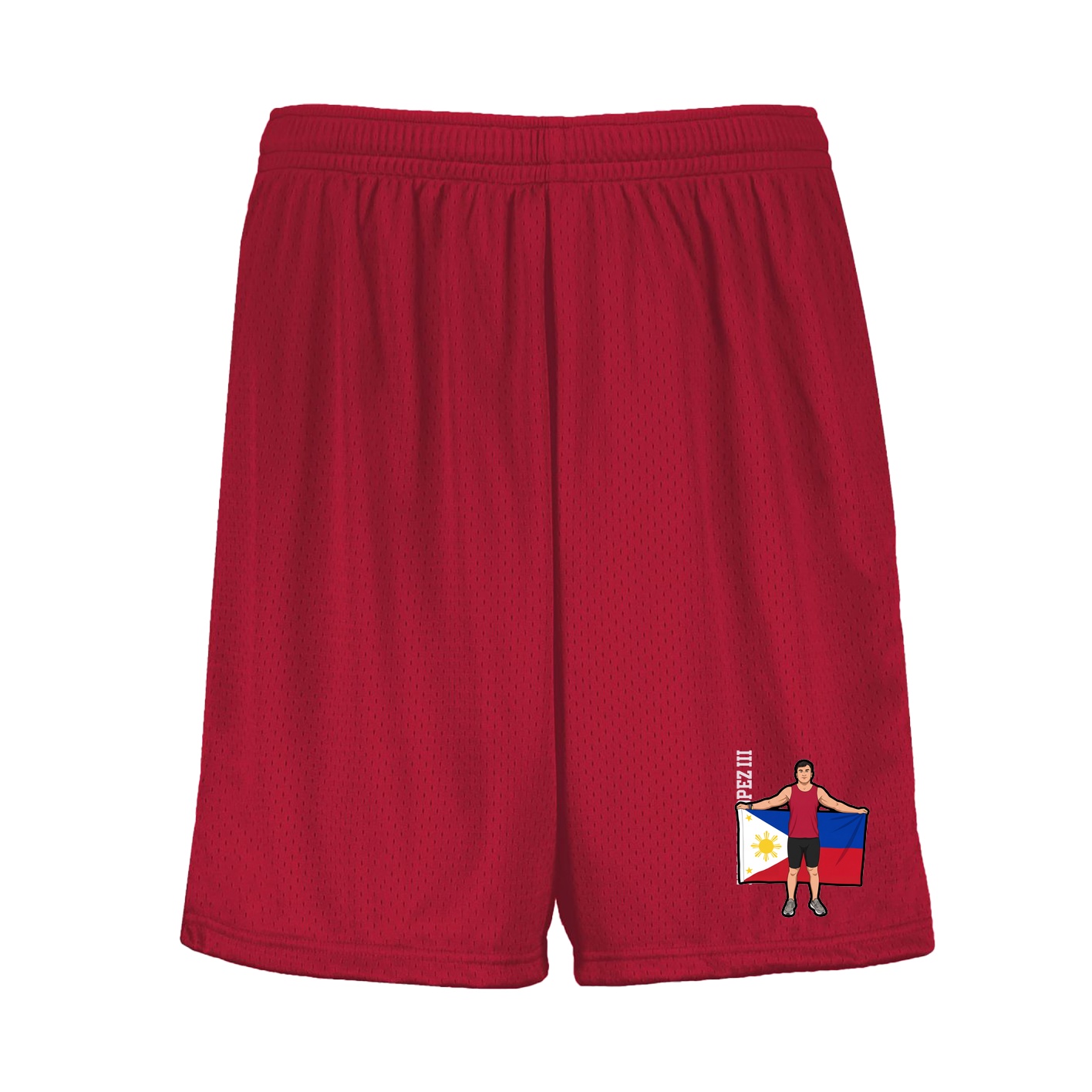 Shorts — Name Vertical in Red
